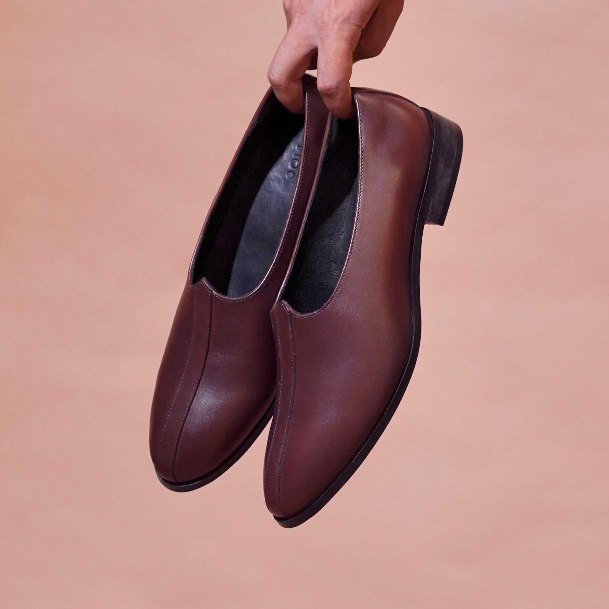 Ethnico Marrone | Classic dark brown leather mojris