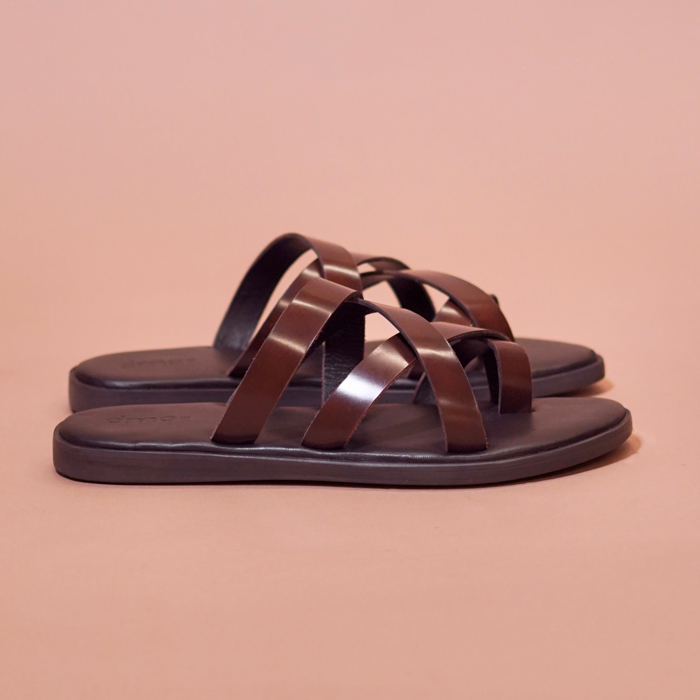 Pelle Marrone Bruno | Classic Brown Full-Grain Leather Chappal for Men