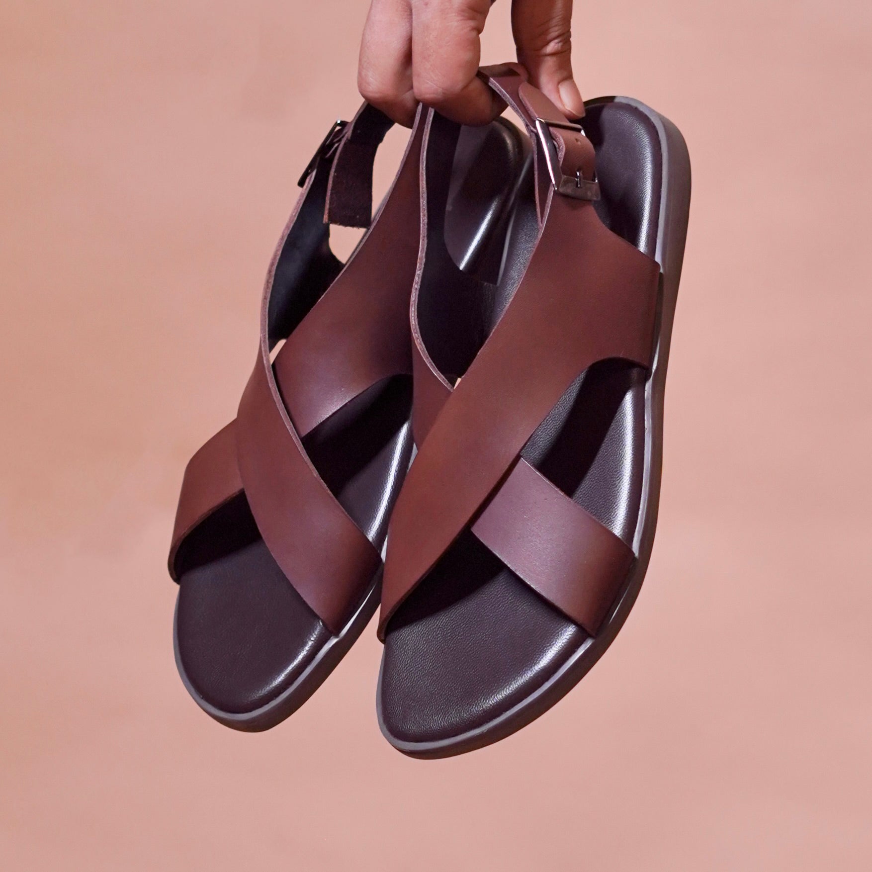 Pelle Tannino | Tan cross strap traditional leather sandal