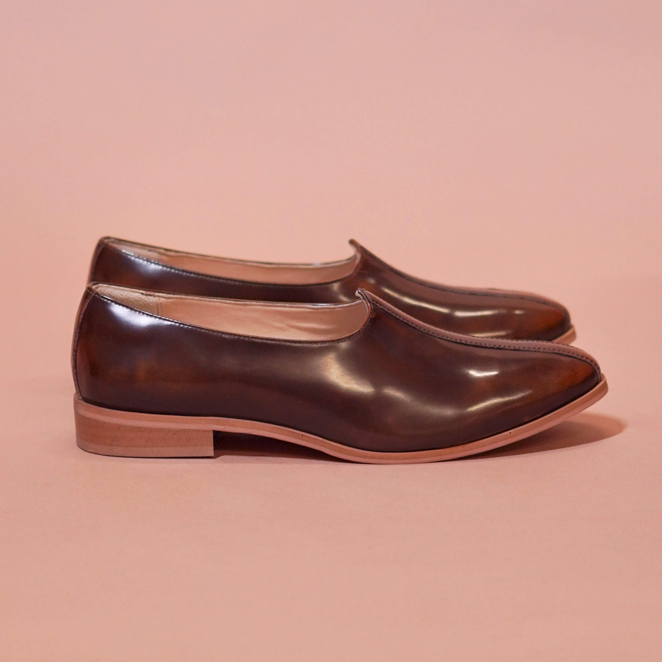 Ethnico Chocro | Dark Brown dual-tone leather Mojris