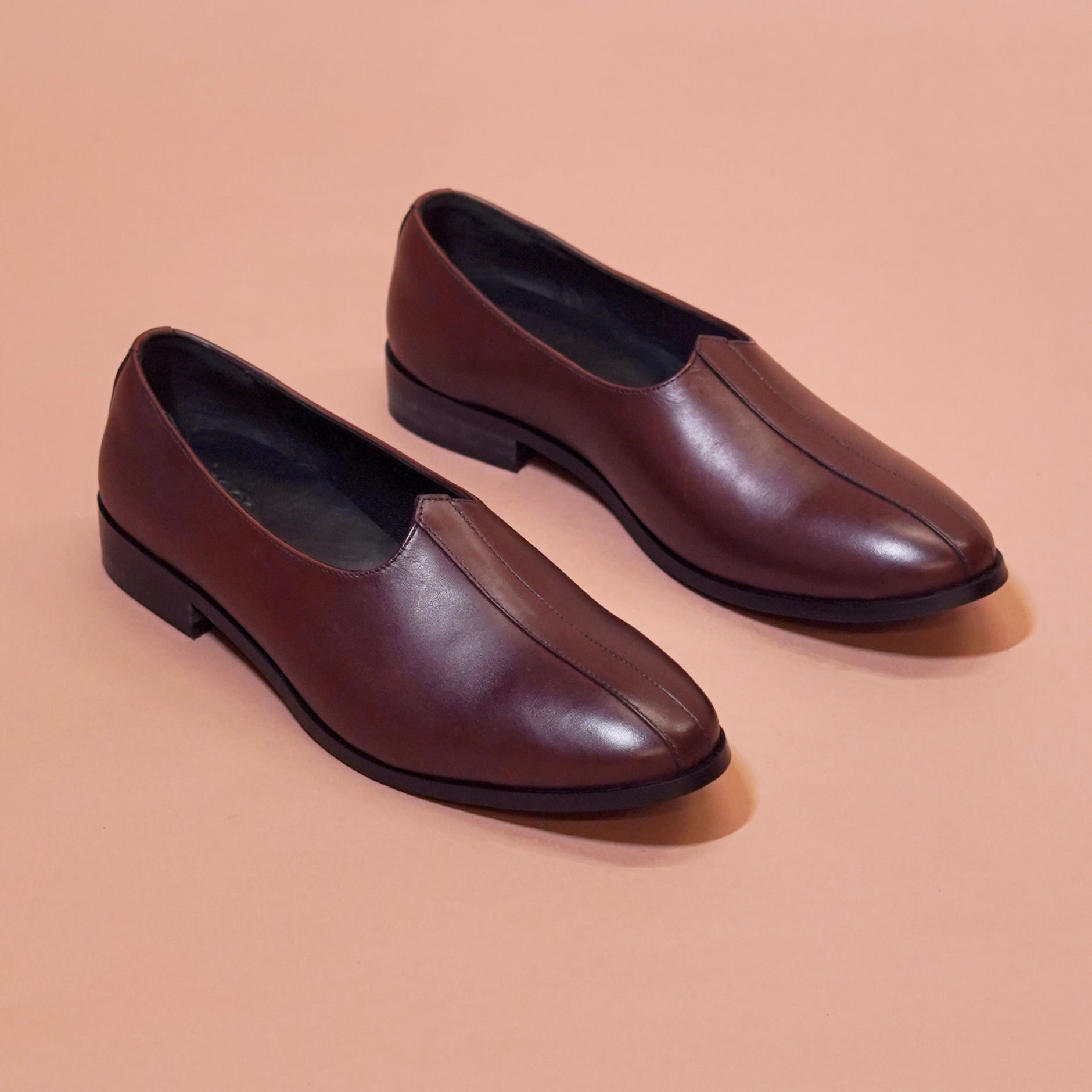 Ethnico Marrone | Classic dark brown leather mojris