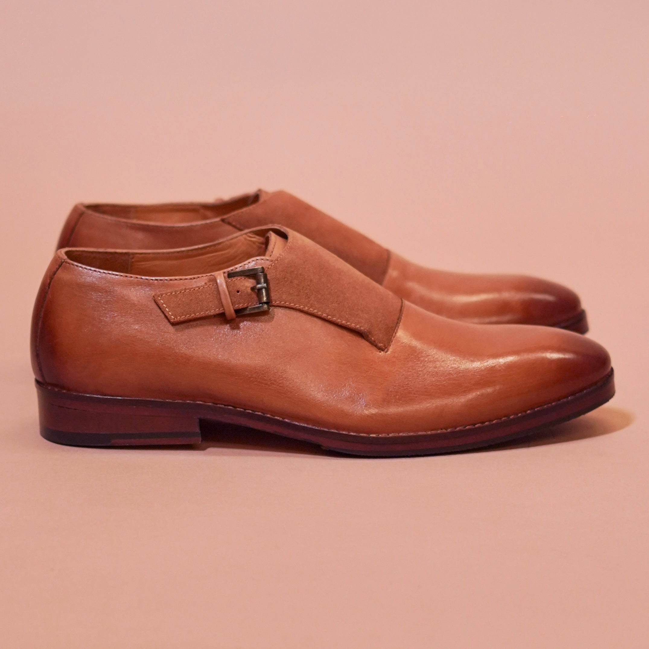 Monaco | Two-toned brown leather monkstraps
