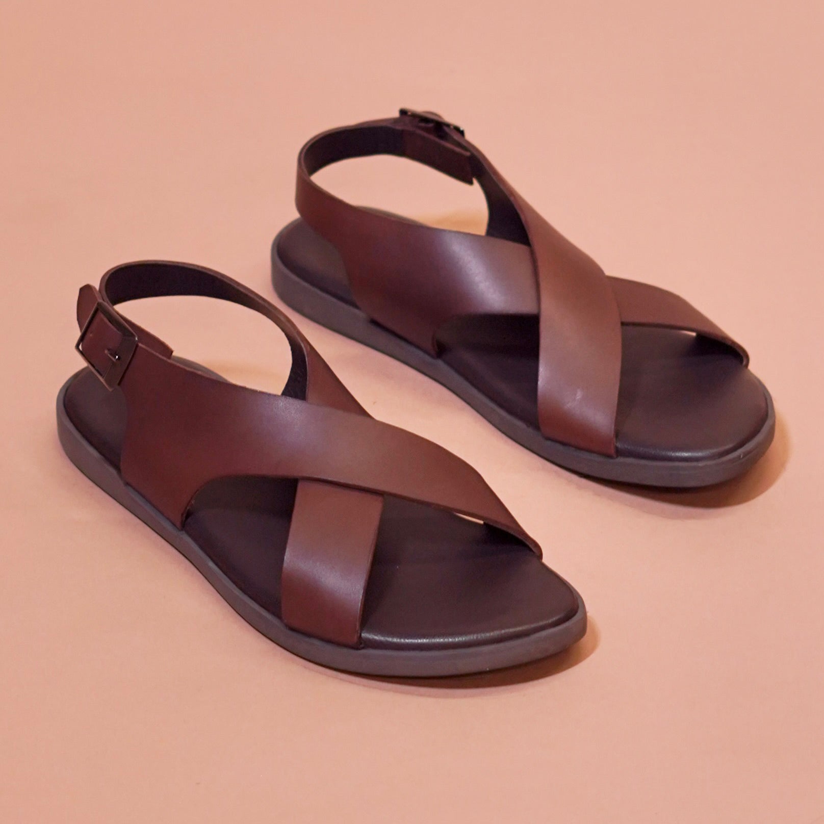 Pelle Tannino | Tan cross strap traditional leather sandal