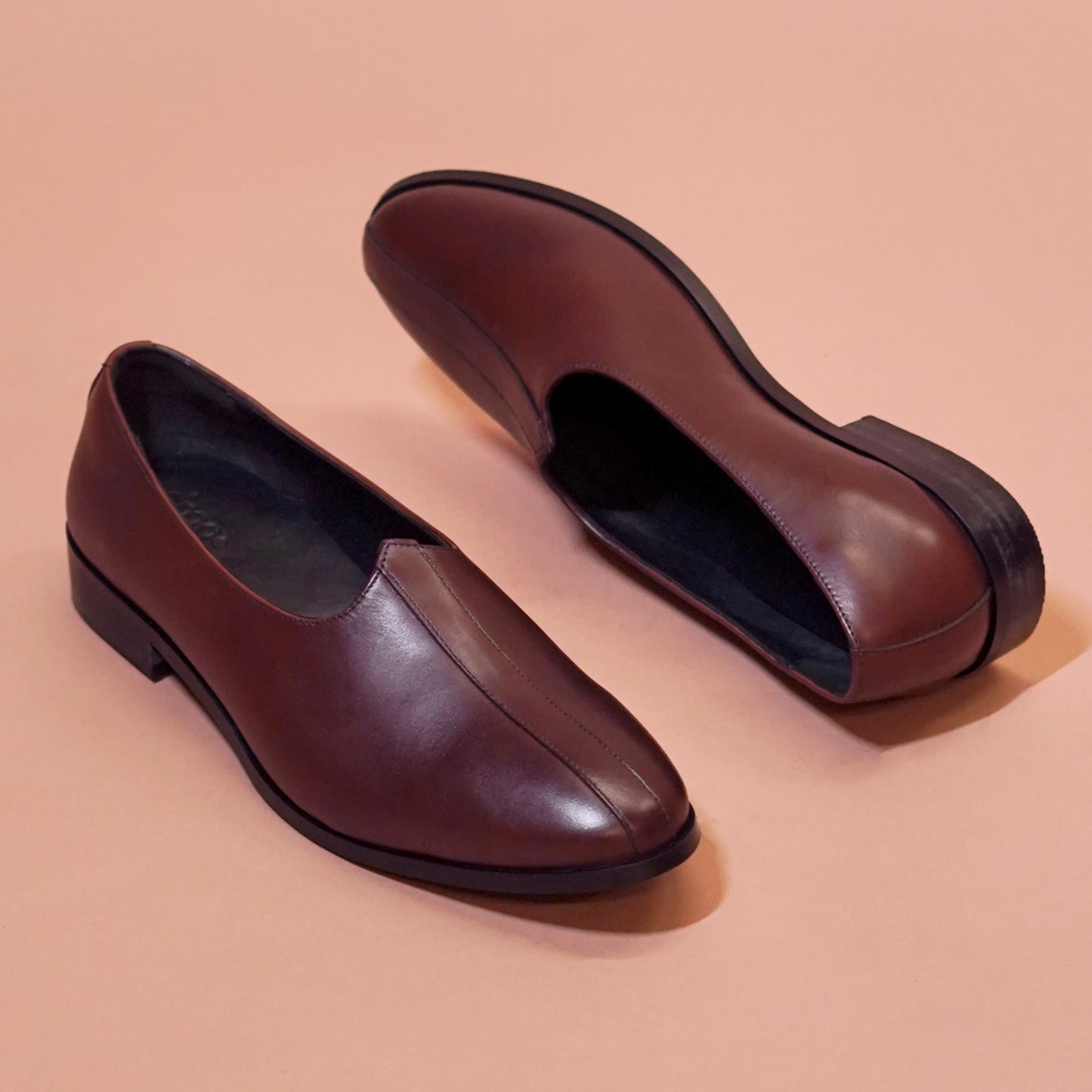 Ethnico Marrone | Classic dark brown leather mojris