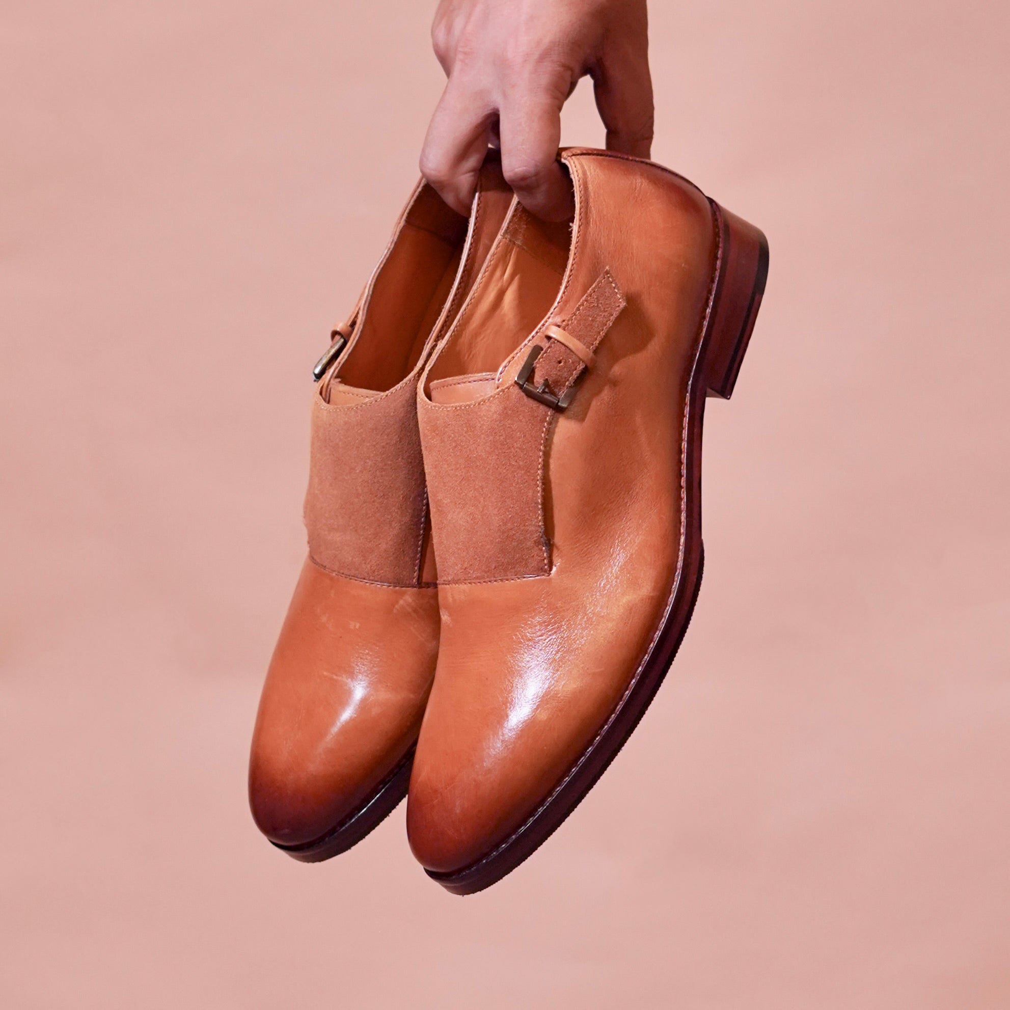 Monaco | Two-toned brown leather monkstraps