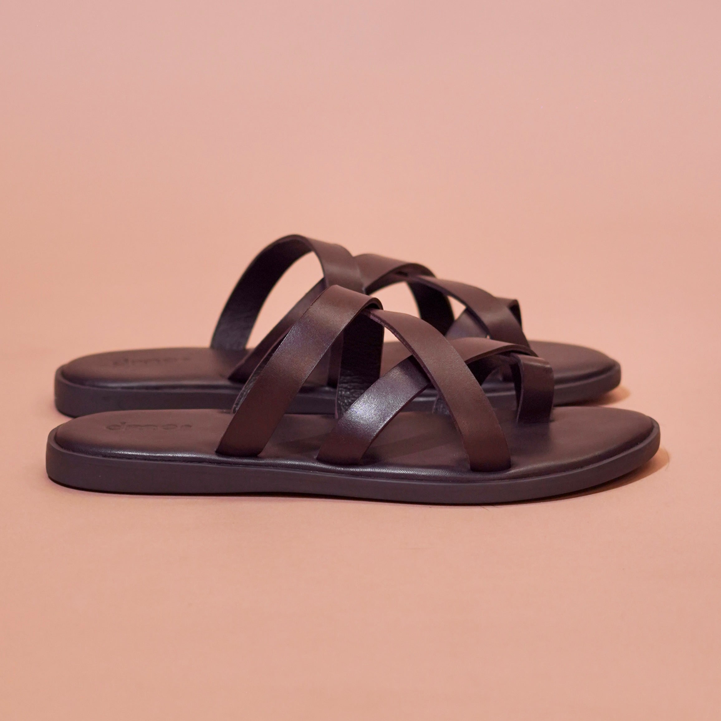 Pelle Espana | Black and Brown full-grain leather chappal
