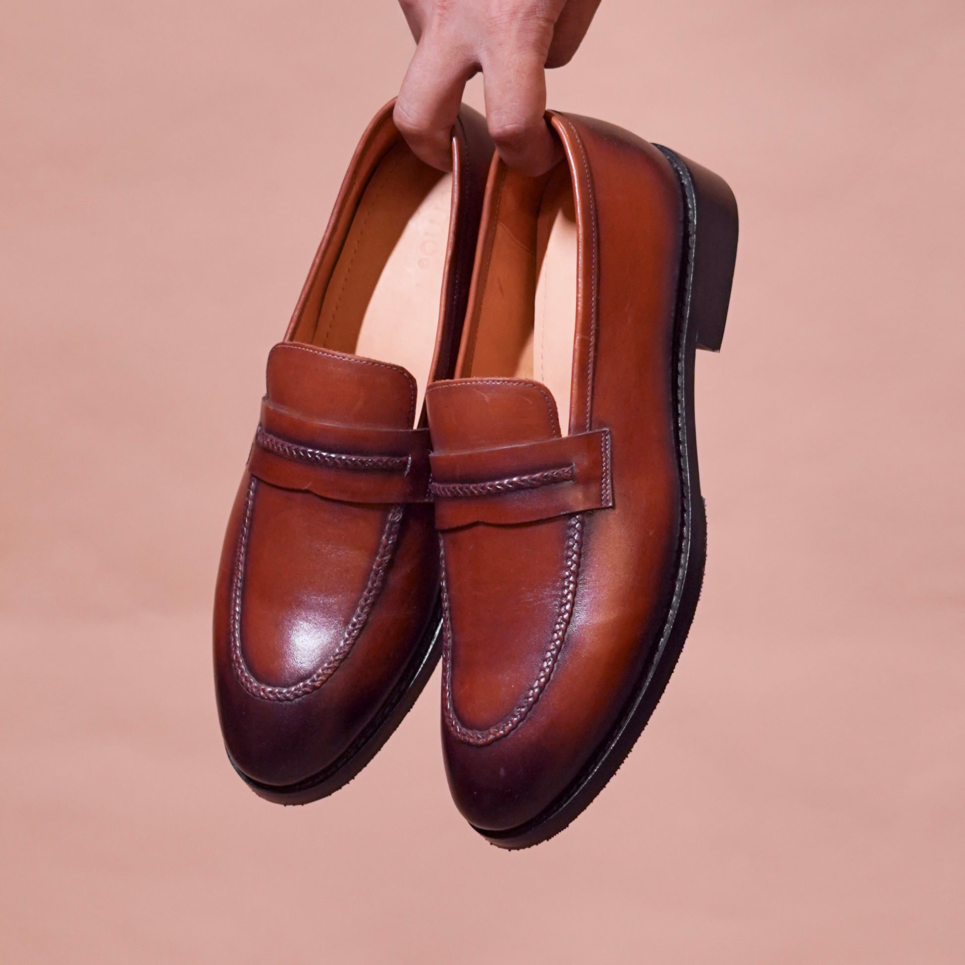 Bruno Vero – Brown Burnished Penny Loafer for Men