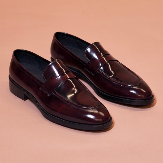 Bruno Ricco men's brush-off leather loafer styled for formal wear