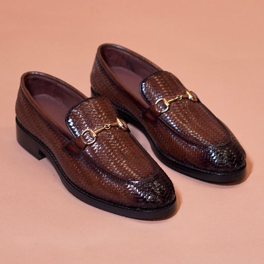 Trama Bruno men's brown leather loafer styled for smart-casual wear