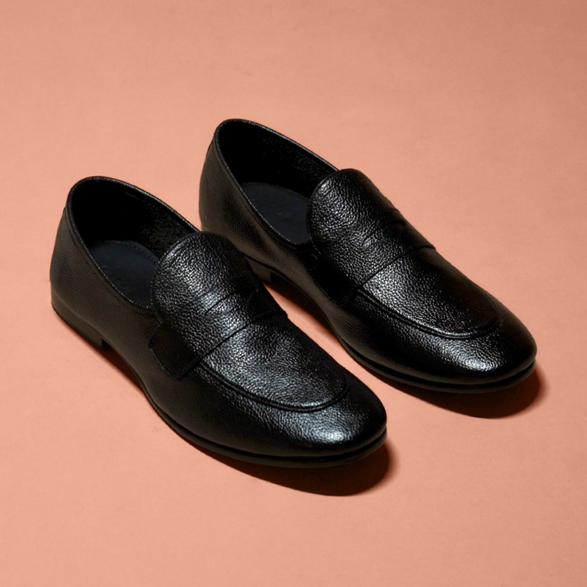 Flexo Nero | Black milled leather loafers