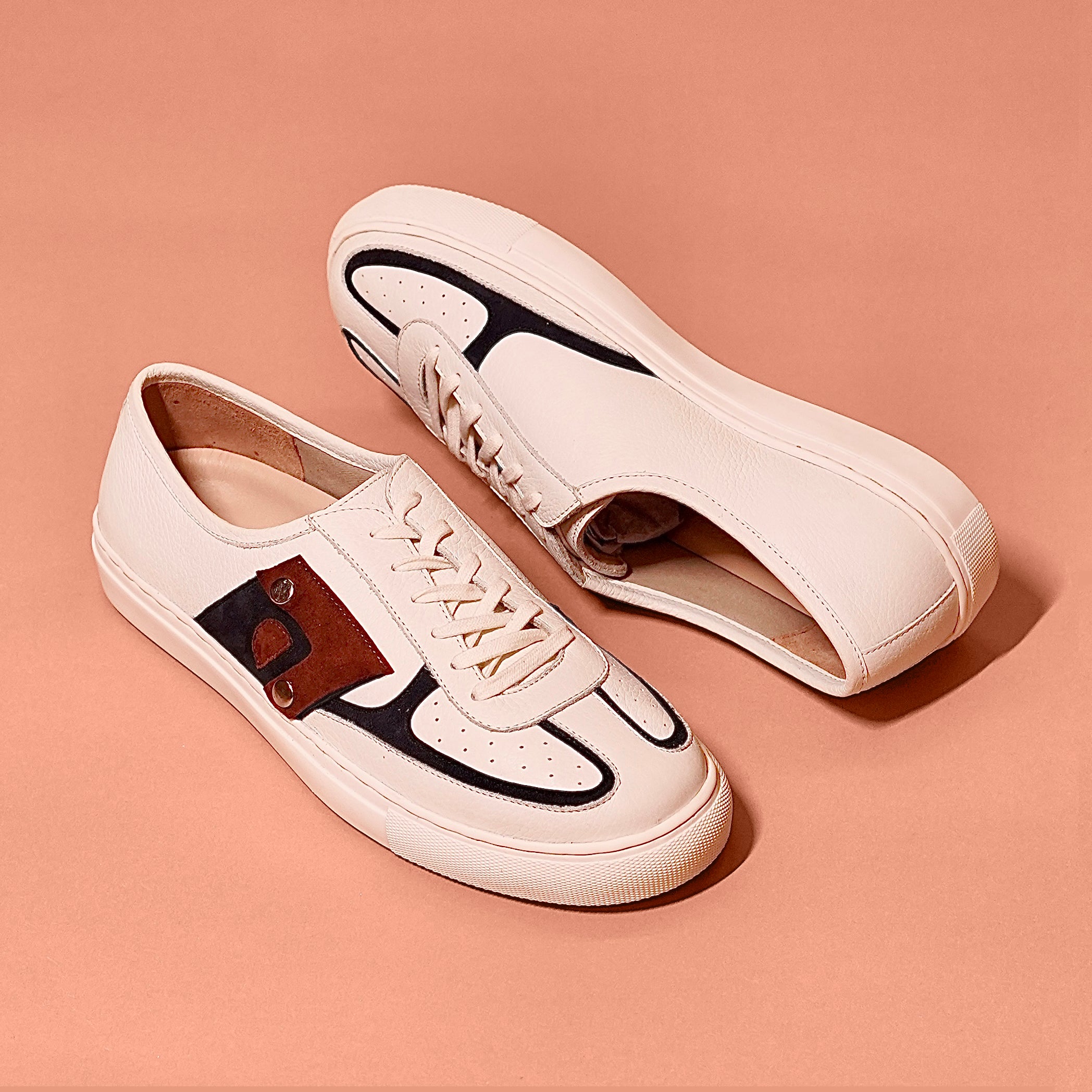 Bianco Azzuro – White Leather Sneaker With Pocket