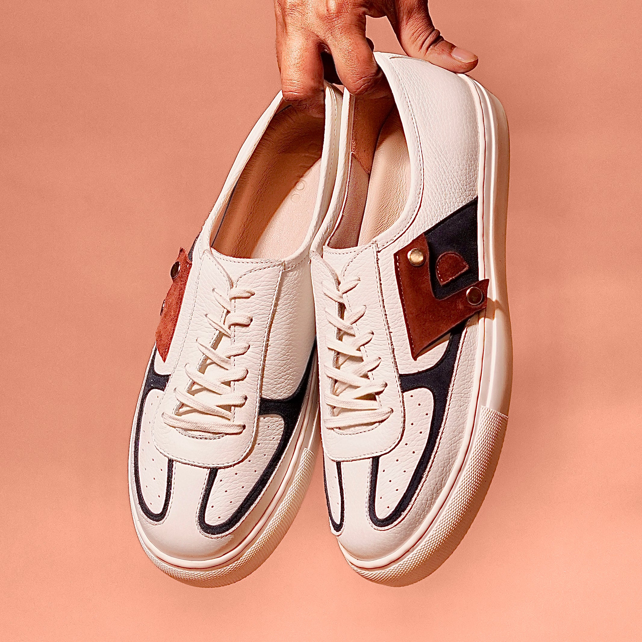 Bianco Azzuro – White Leather Sneaker With Pocket