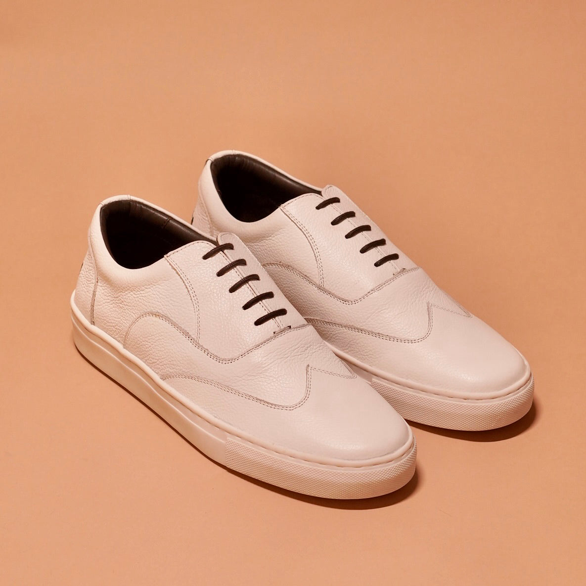 Fresco Bianco – White Milled Leather Sneaker for Men