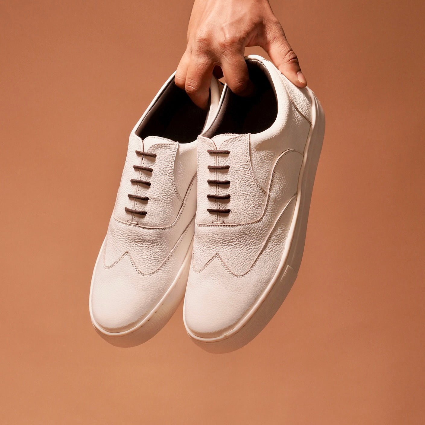 Fresco Bianco – White Milled Leather Sneaker for Men