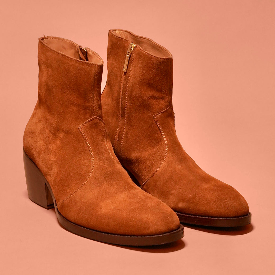 Sprazzo Tobacco Alto | Tobacco ultra-high-heel suede boots