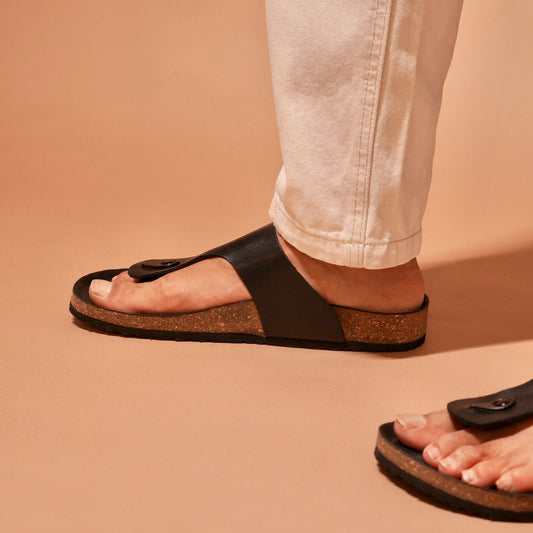Black Cork Chappals