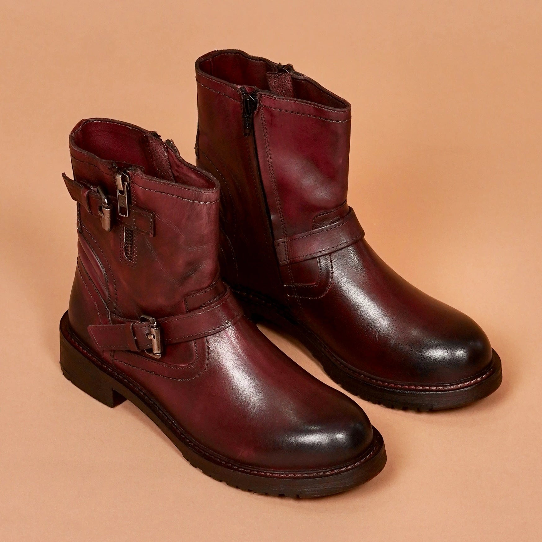 Stivali Donno Bordo women's burgundy leather boots