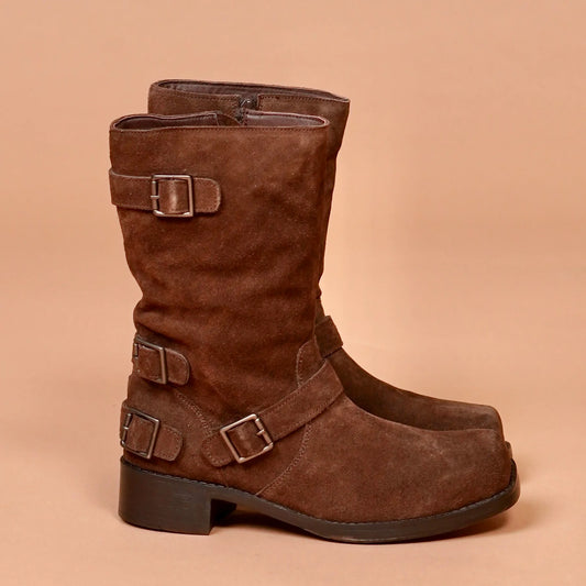 Side Stivali Donno Castano brown suede women boots