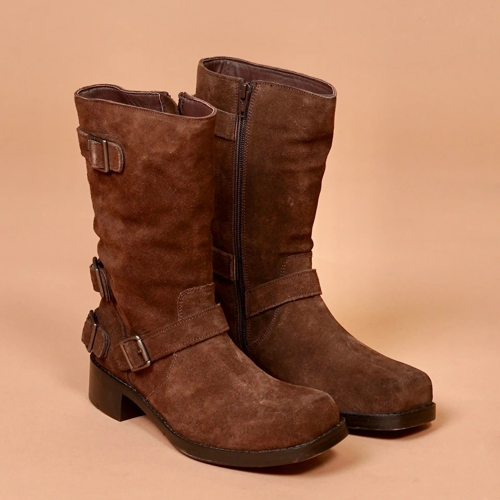 Stivali Donno Castano brown suede women boots