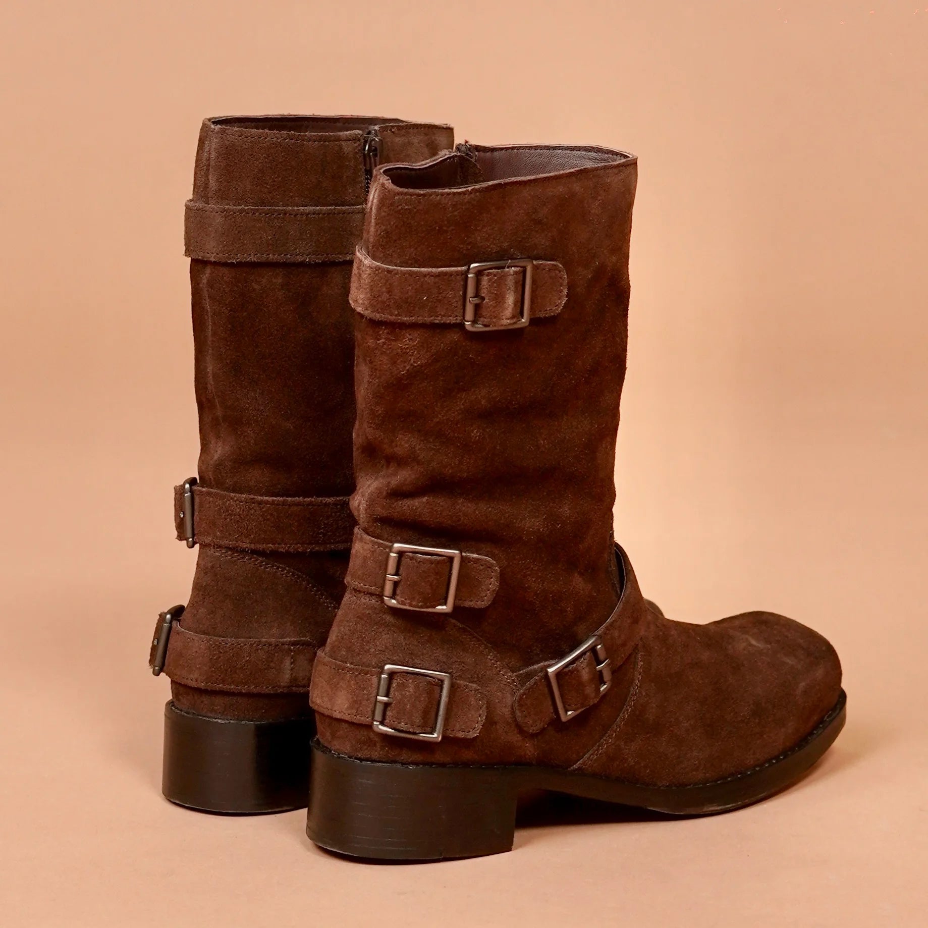 Back Stivali Donno Castano brown suede women boots