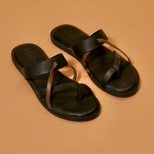 Classic black slip-on sandal