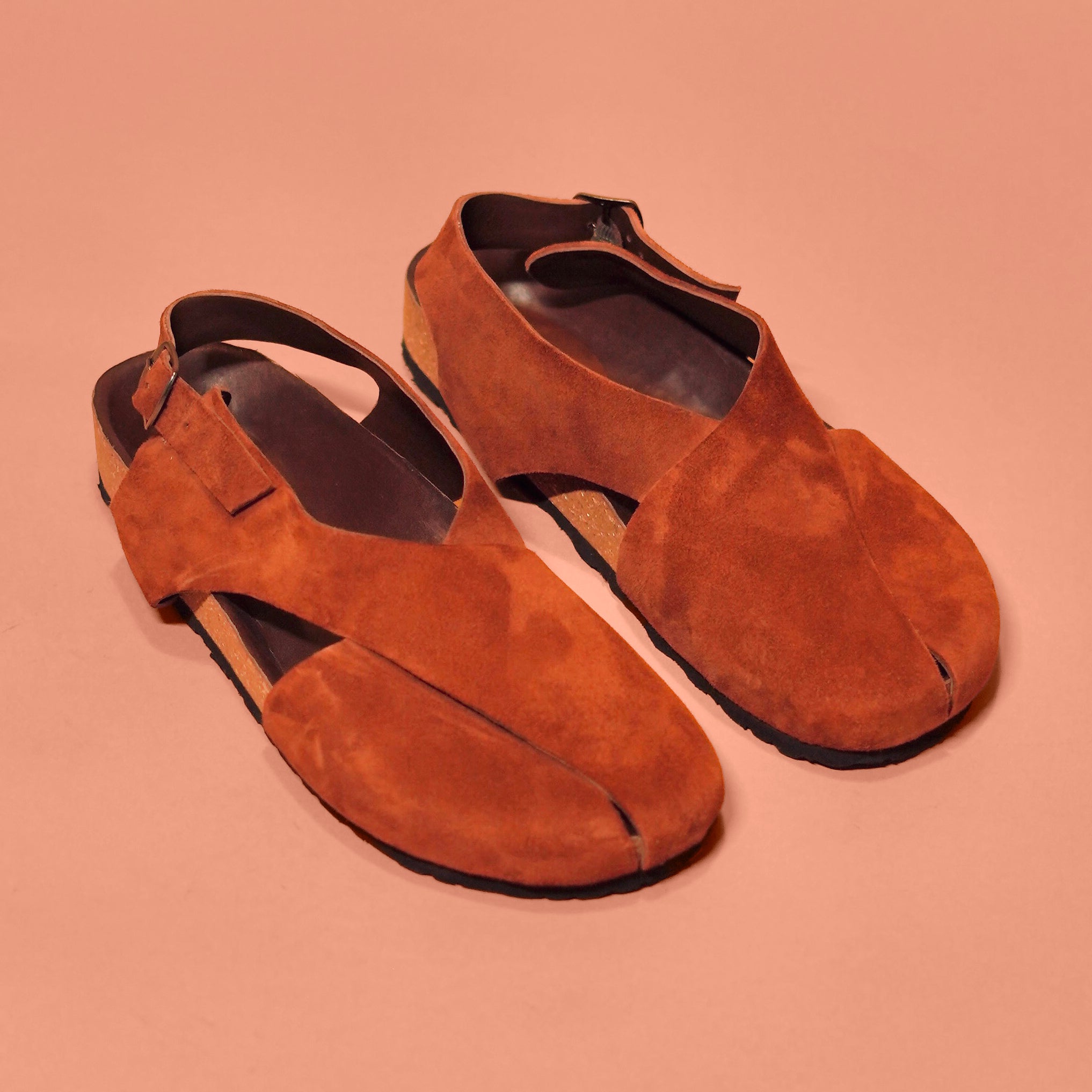 Pesha Corko Tobacco | Tobacco cork-soled leather Peshawaris