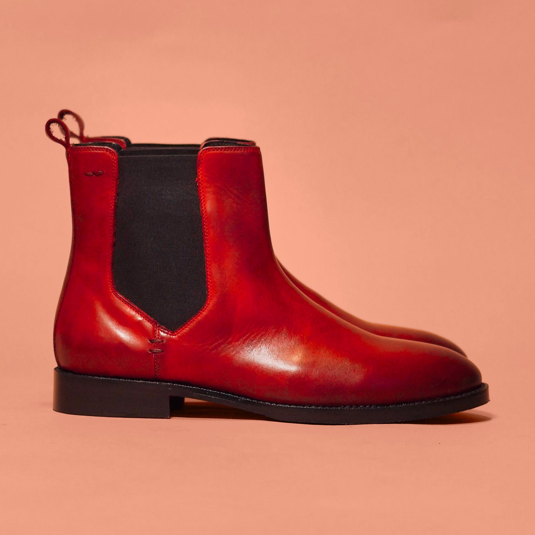 Sprazzo Bordo | Deep red Blake-stitched Chelsea boots