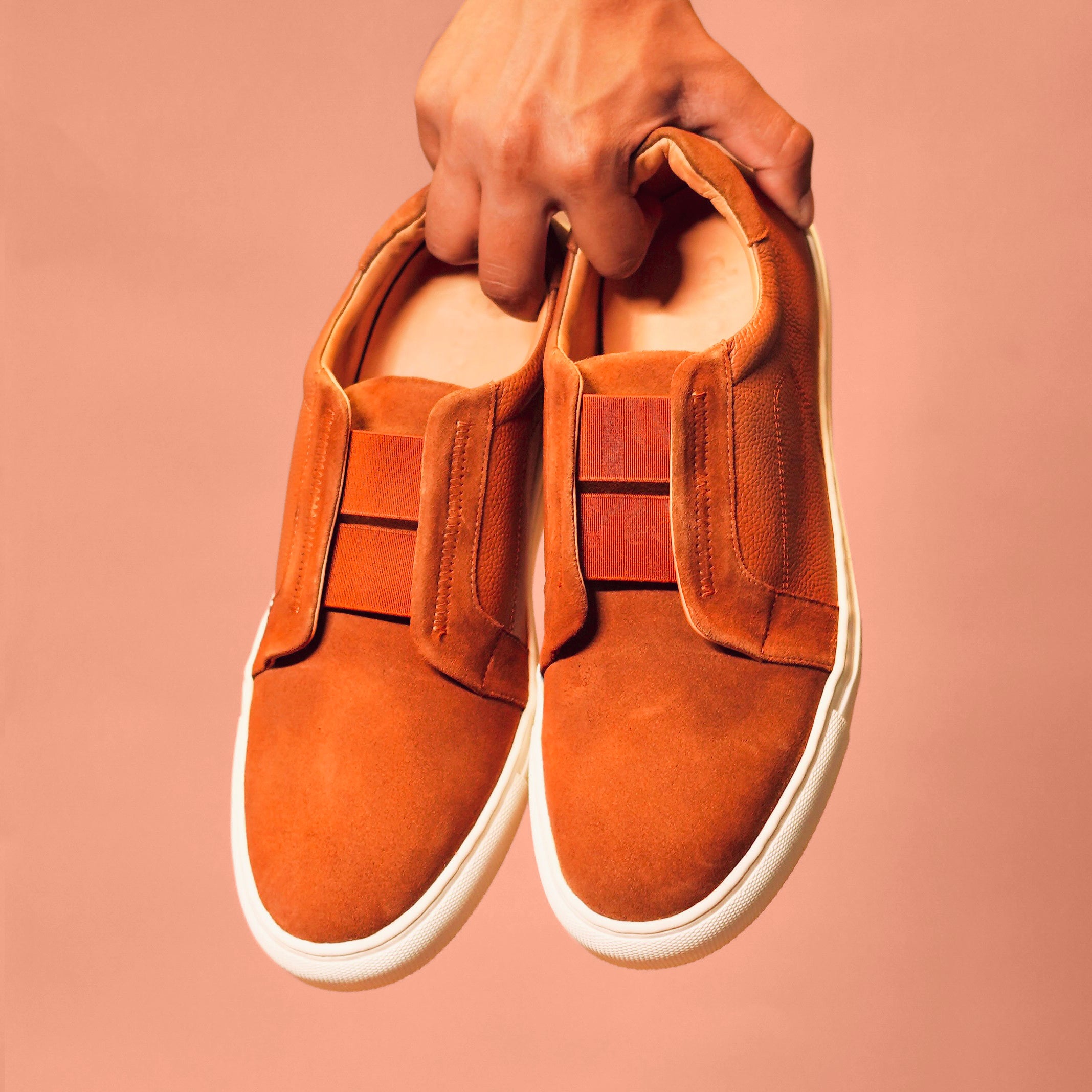 Scarpo Tobacco | Tobacco suede slip-on sneakers