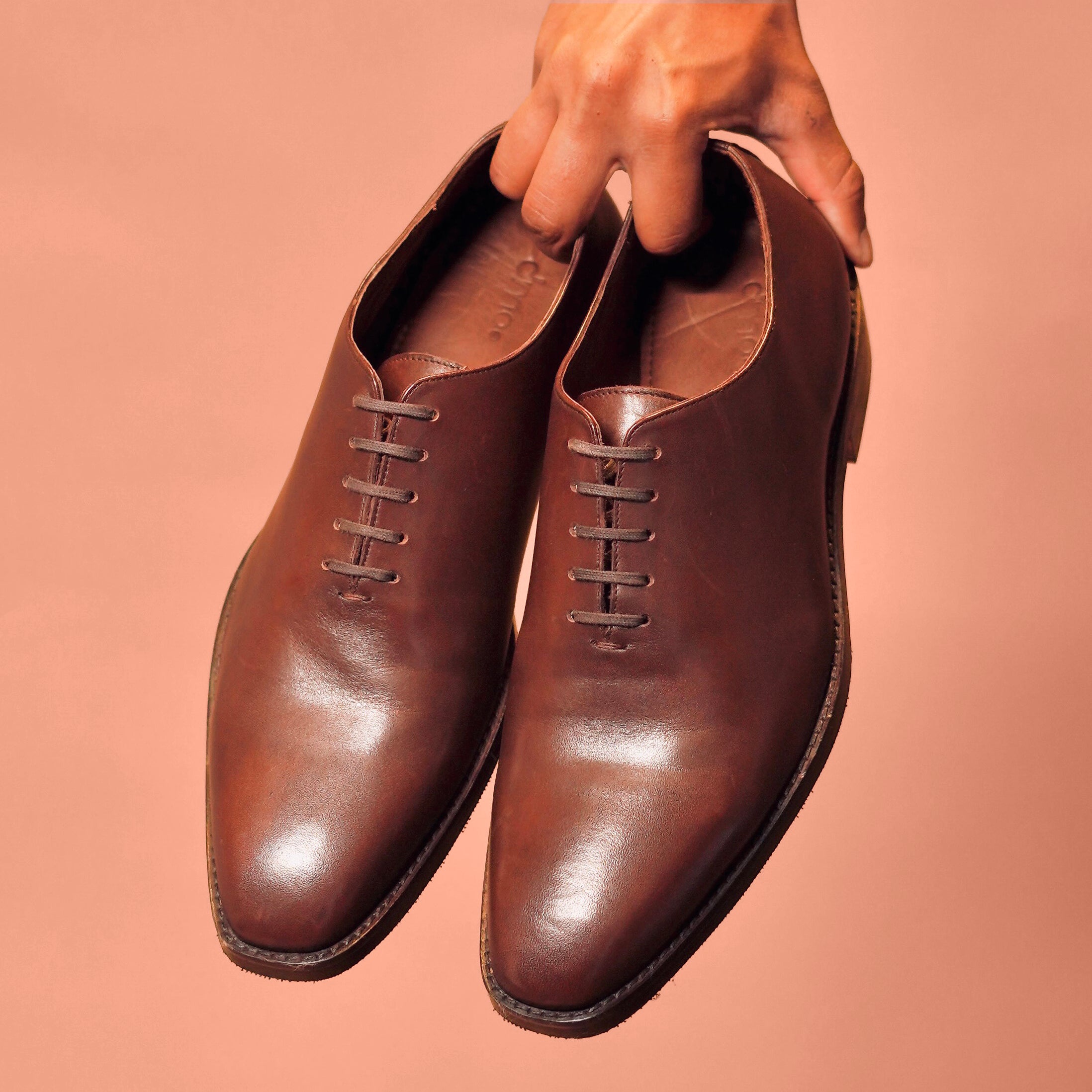 Cubano Bruno | Brown leather Cuban-heeled Oxfords