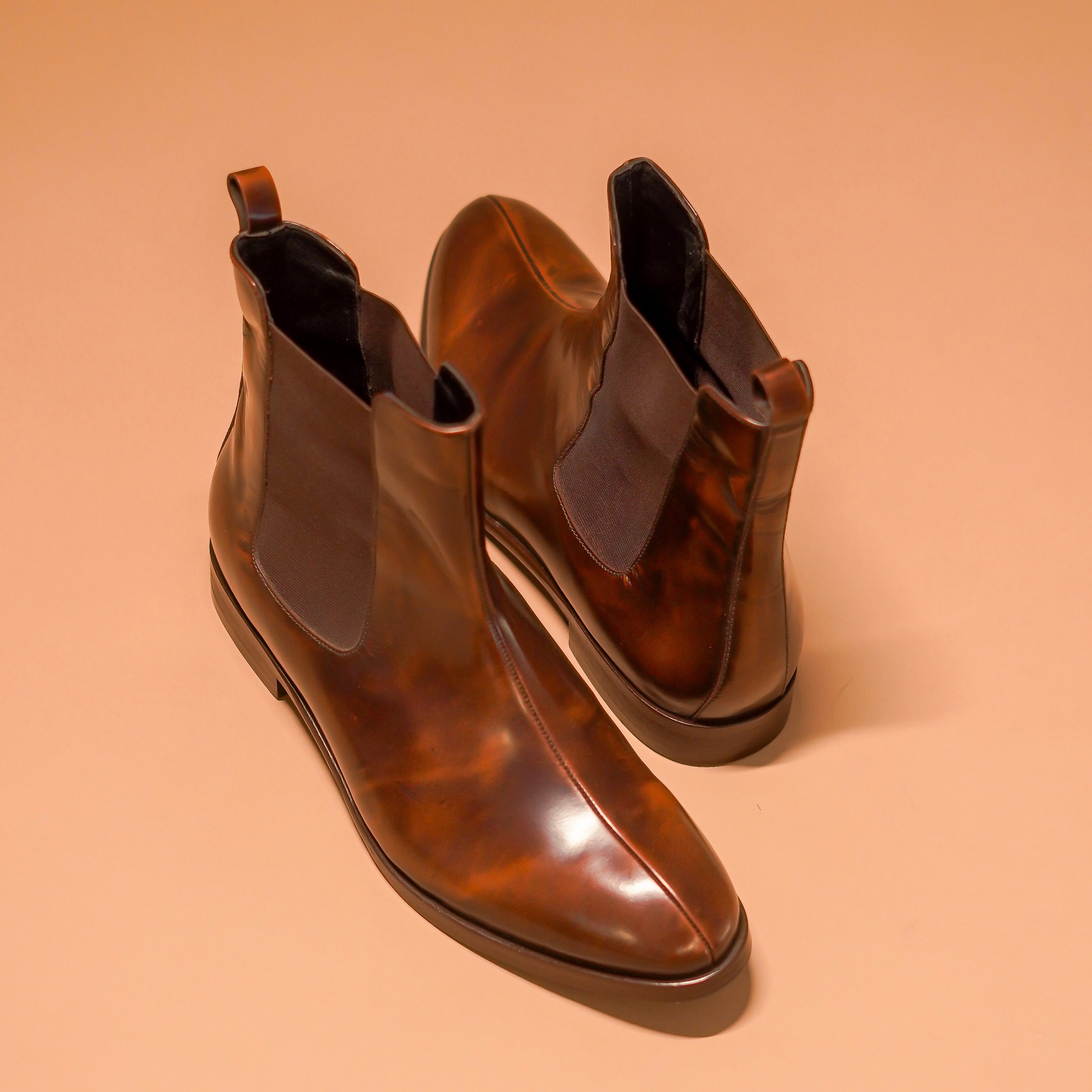 Sprazzo Chocro | Brown brush off leather Chelsea boots