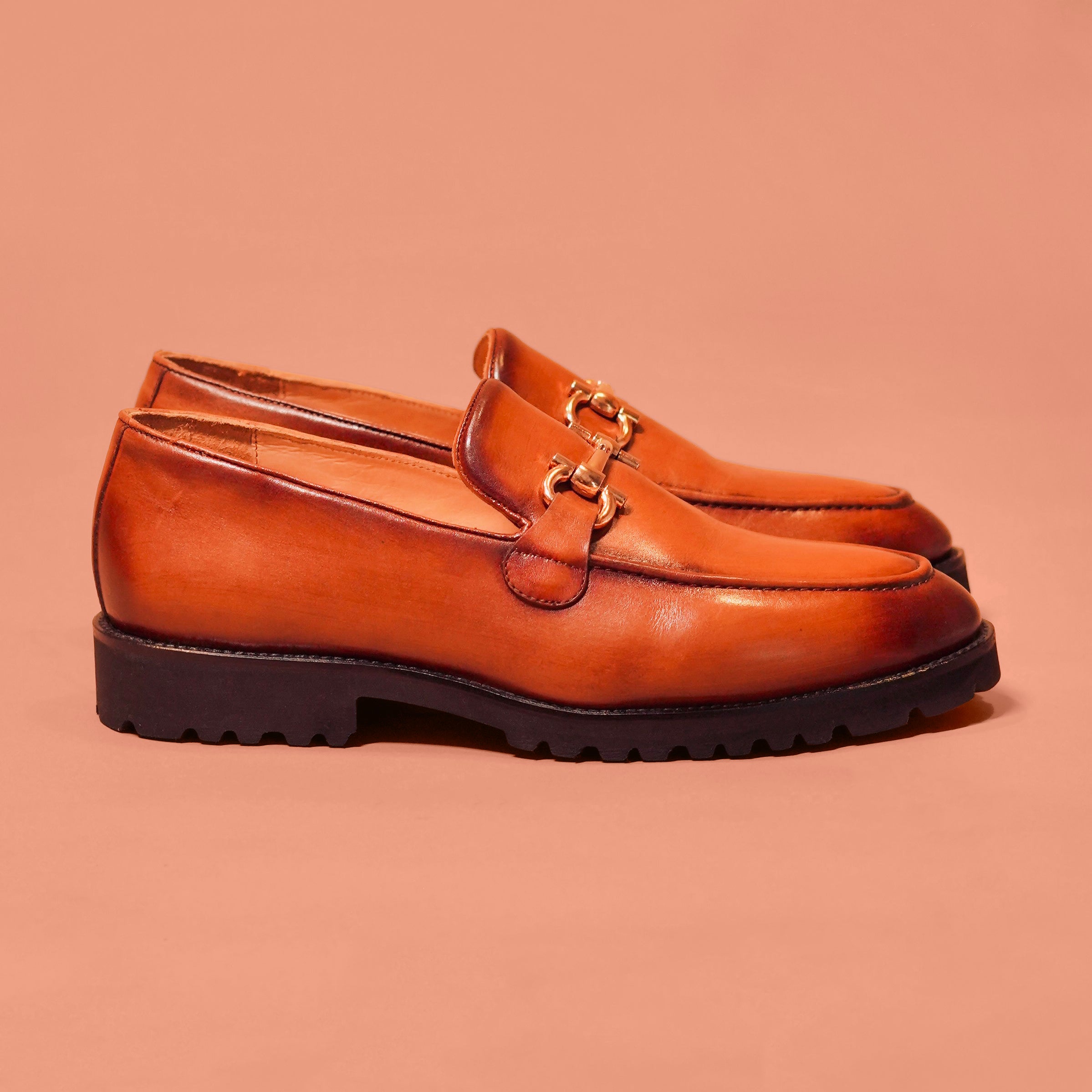 Moccasino Bruno | Tan full-grain leather loafers