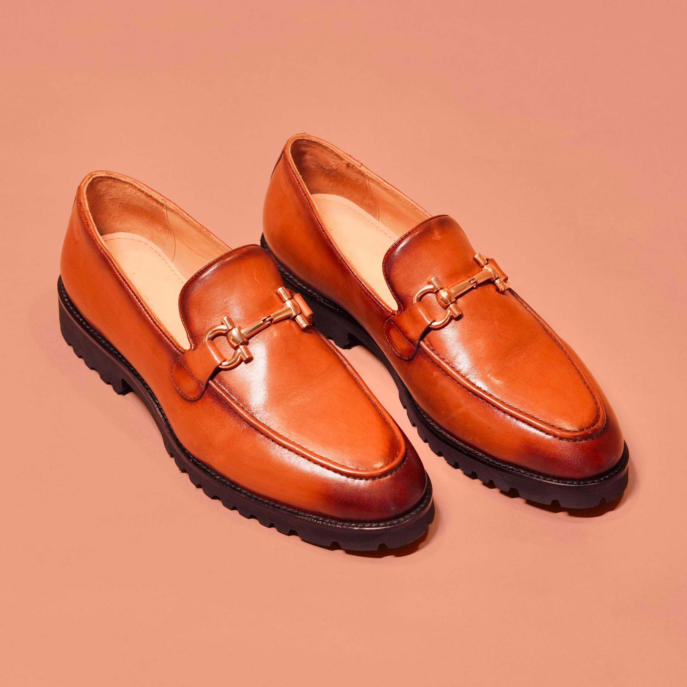 Moccasino Bruno | Tan full-grain leather loafers
