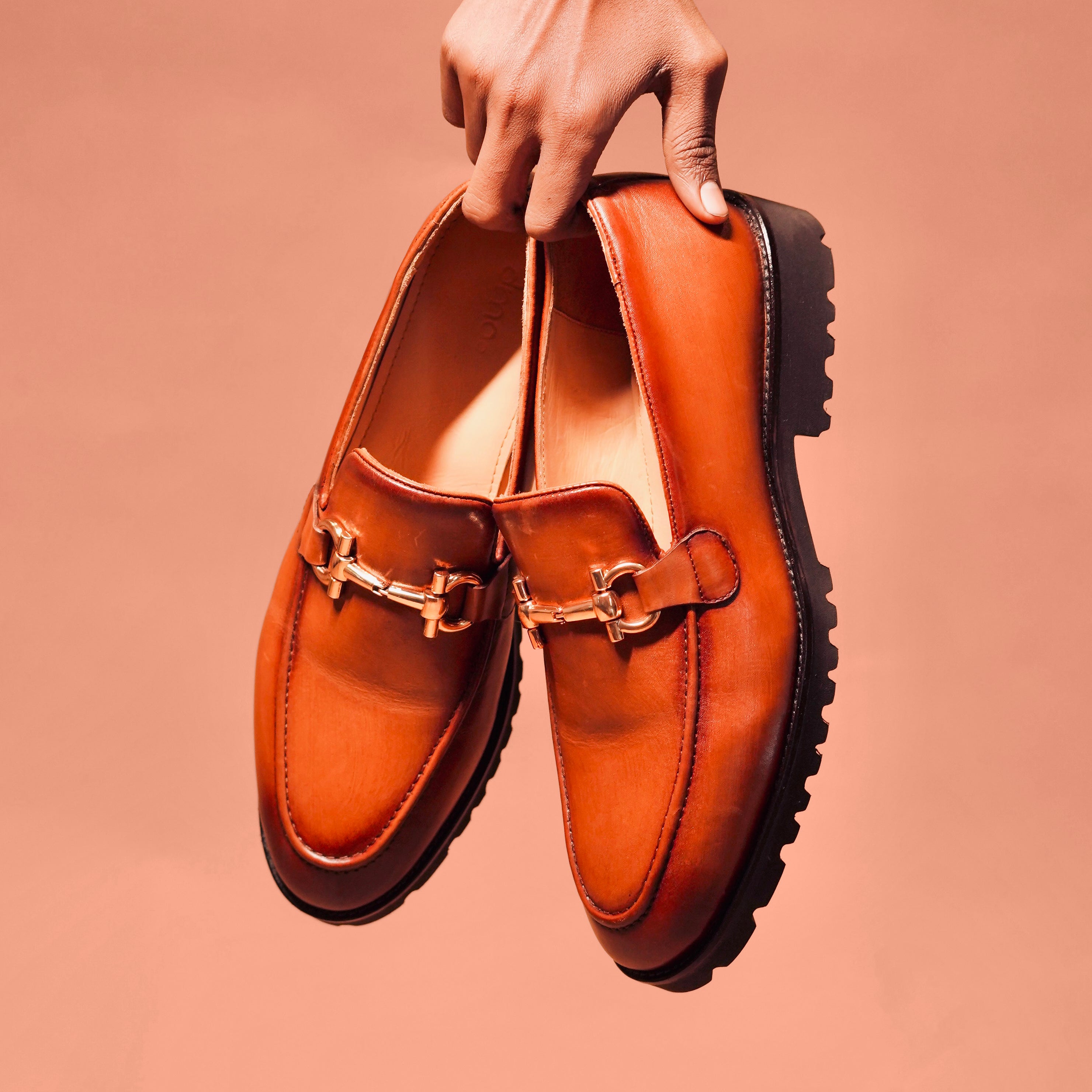 Moccasino Bruno | Tan full-grain leather loafers