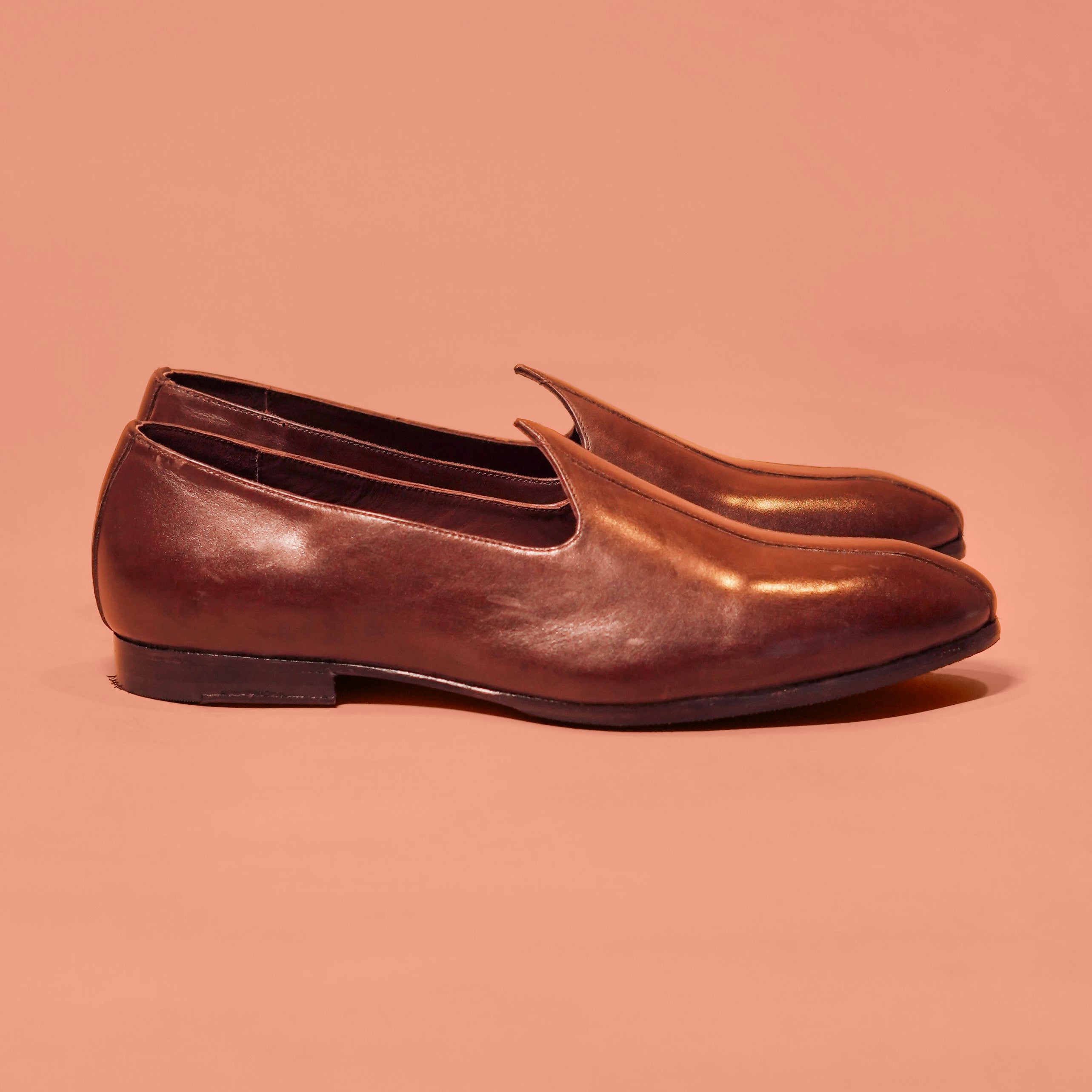 Ethnico Chocolato | Brown full-grain leather mojris