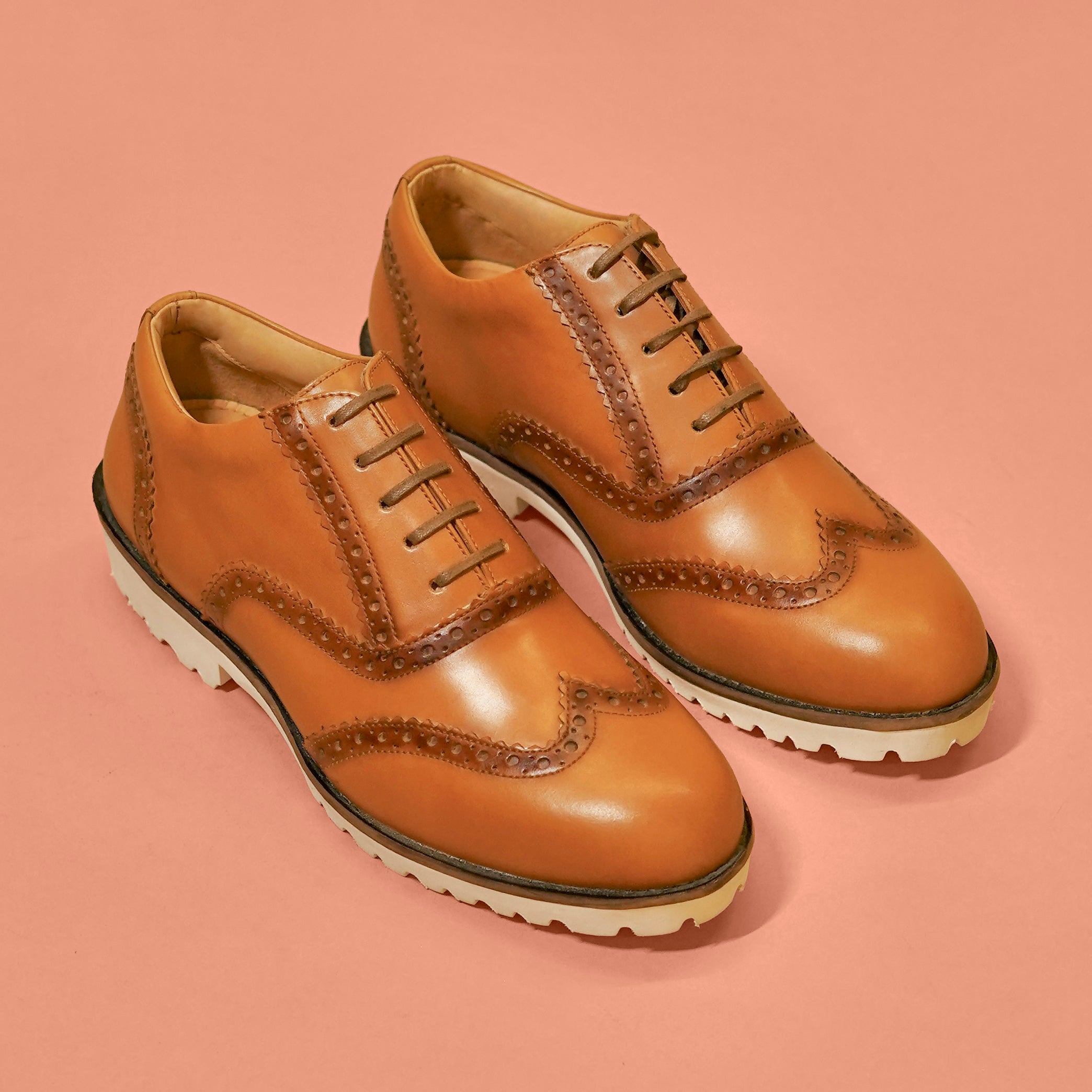 Cuoio – Oxford Style Brogue Shoes for Women with EVA Sole