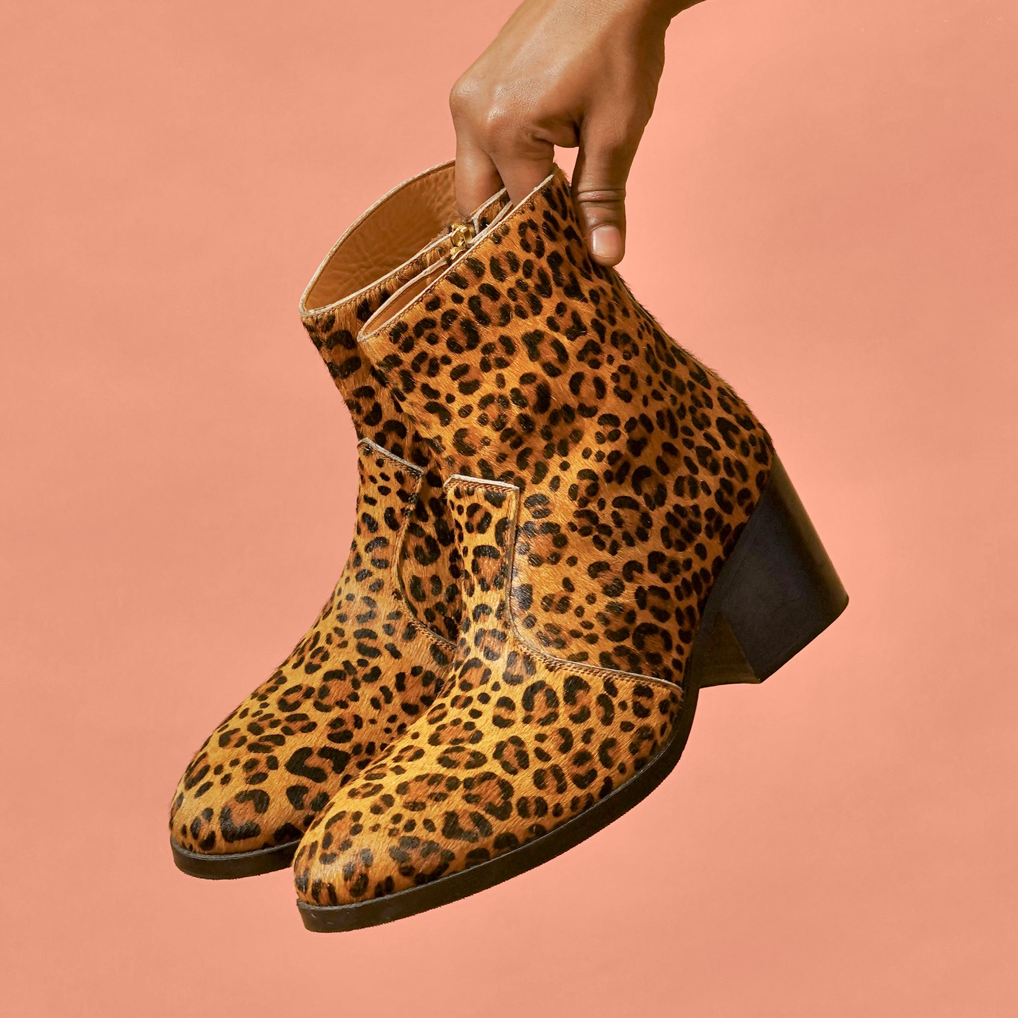 Sprazzo Leopardo – Yellow-Toned Leopard Print Hair-On Leather Boots