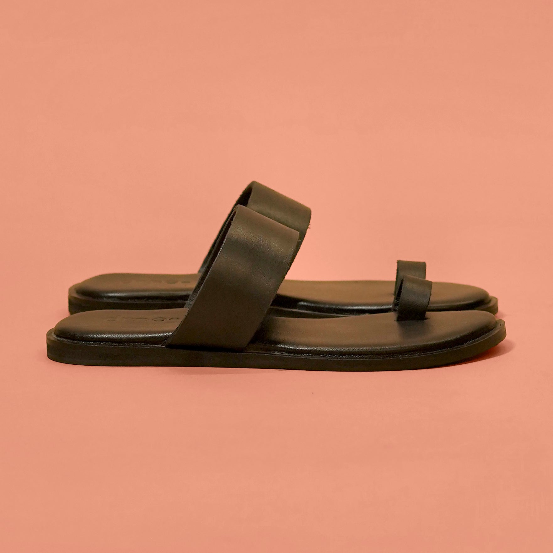 Pelle Noir (Women) | Two strap Leather  chappal