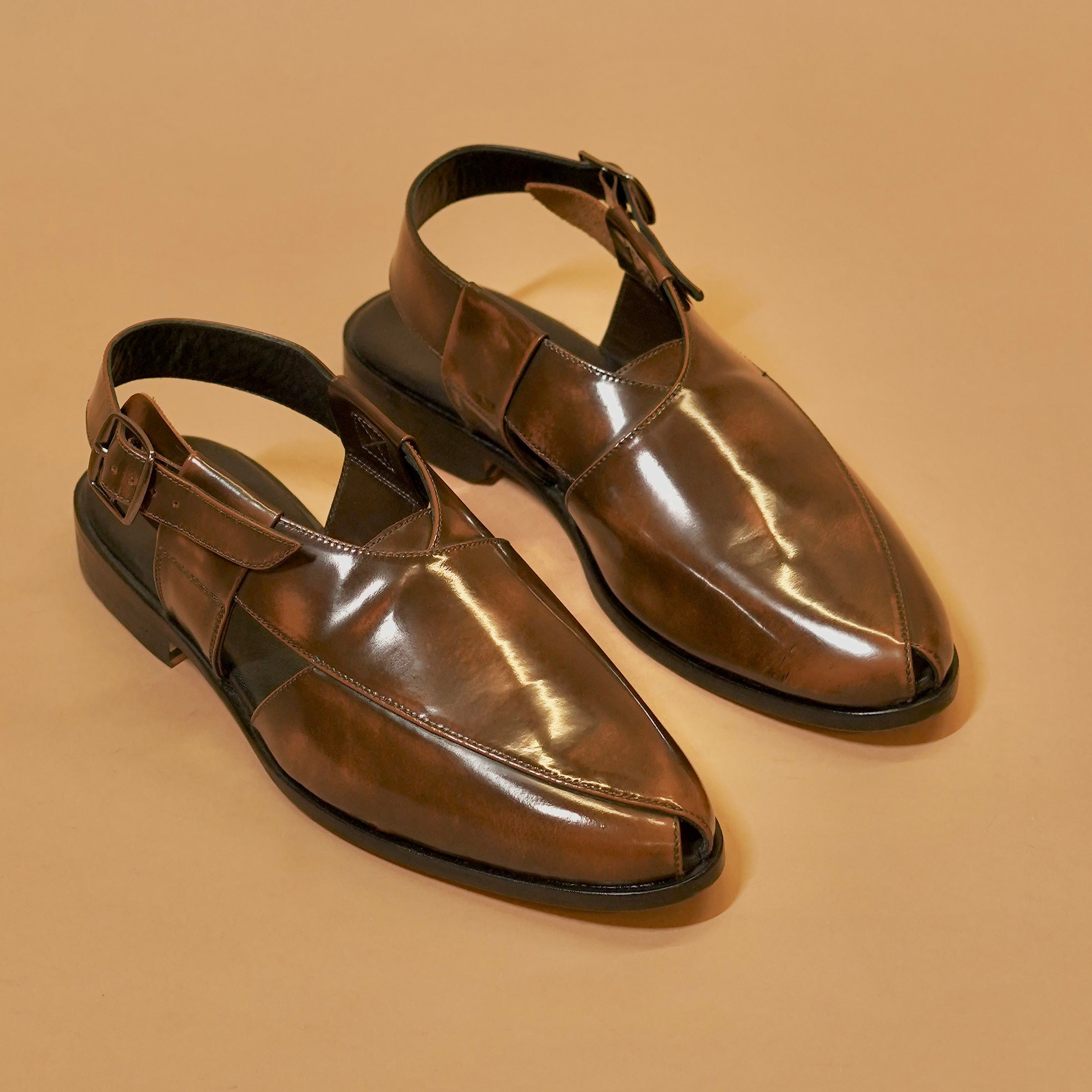 Brushed finish Peshawari sandals for men