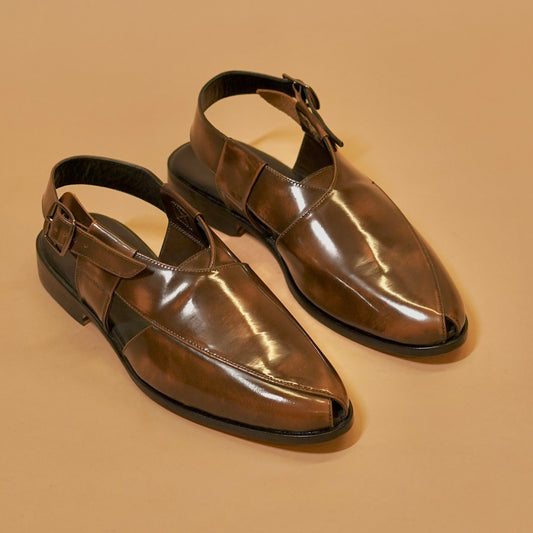 Brushed finish Peshawari sandals for men