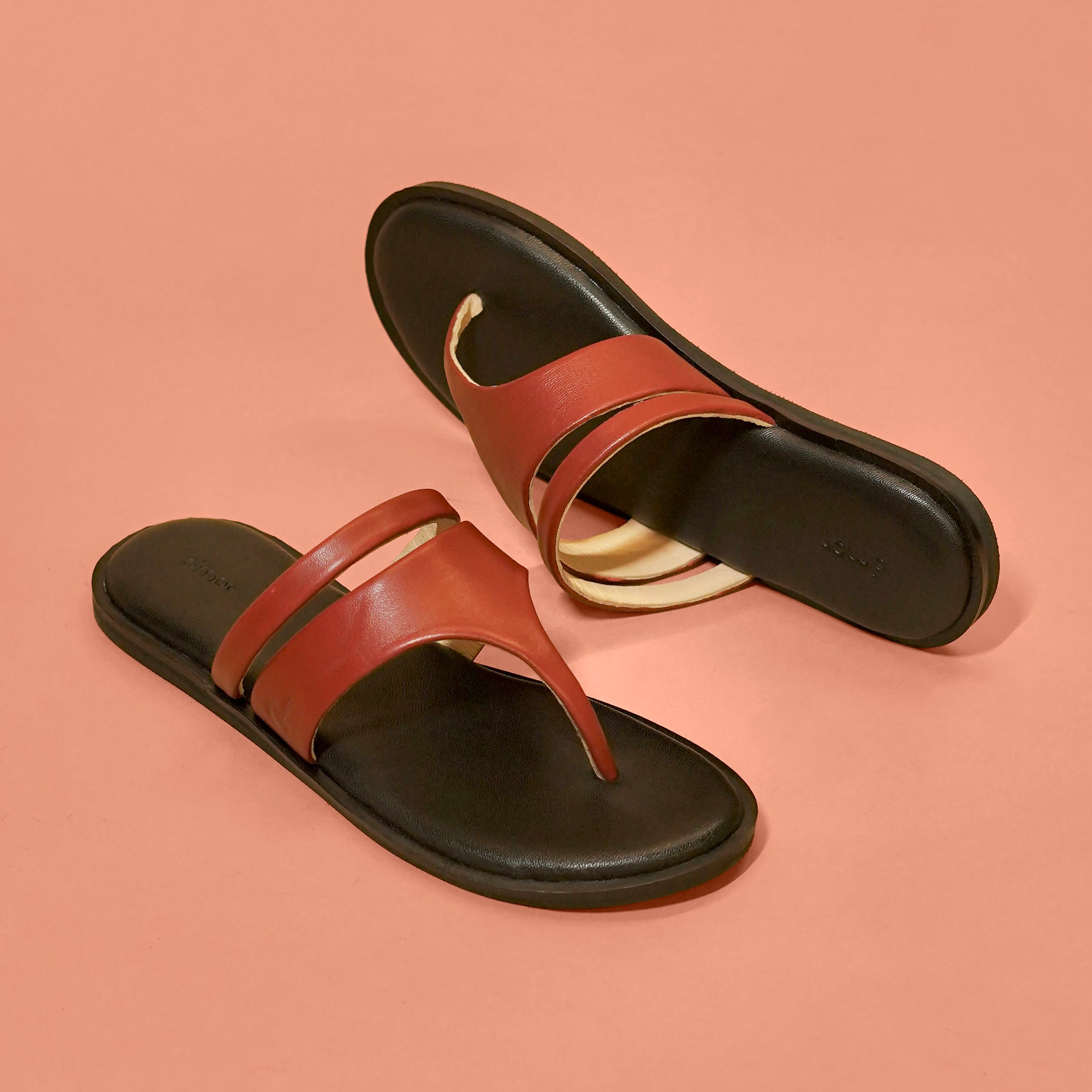 Pelle Rouge – Women’s Dark Red Leather Chappal