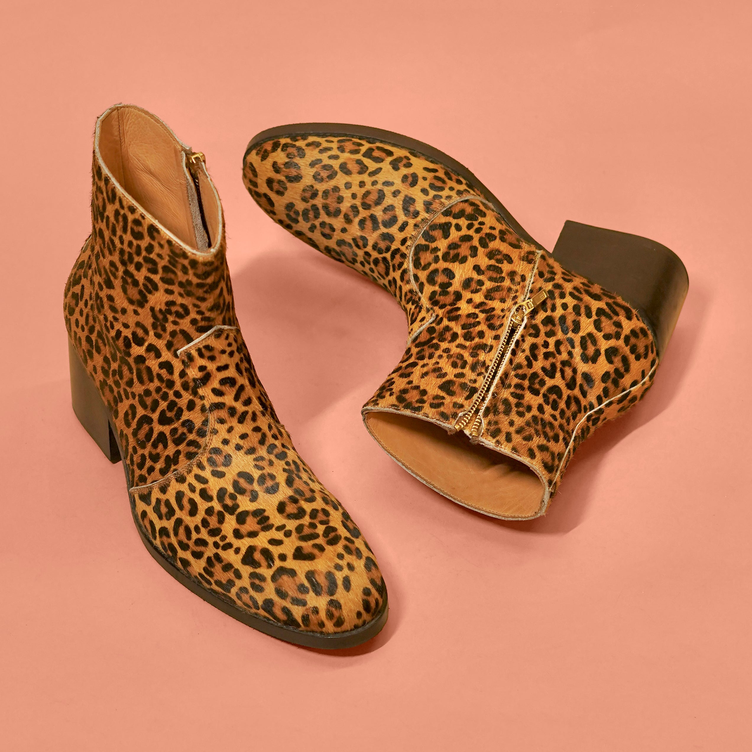 Sprazzo Leopardo – Yellow-Toned Leopard Print Hair-On Leather Boots