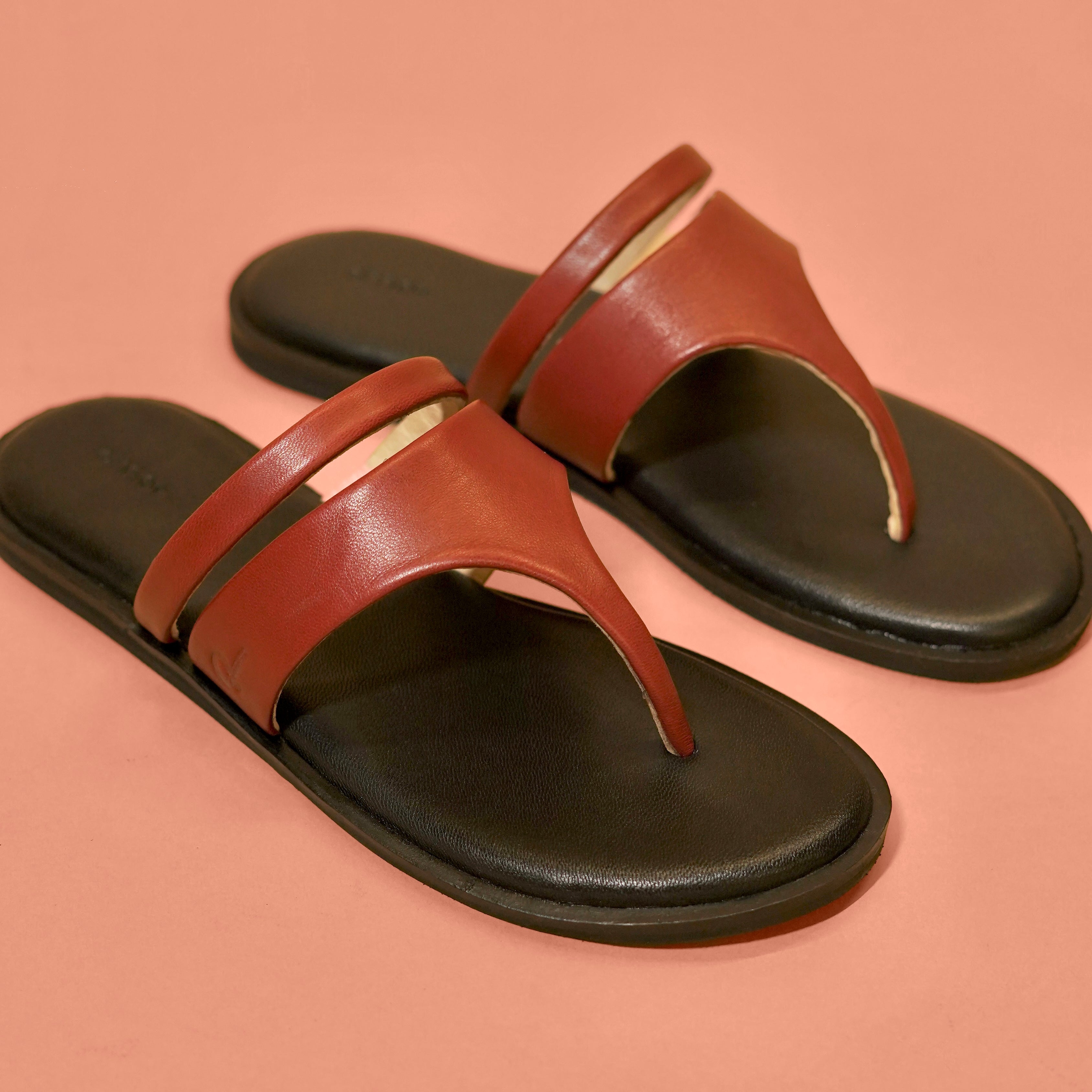 Pelle Rouge – Women’s Dark Red Leather Chappal