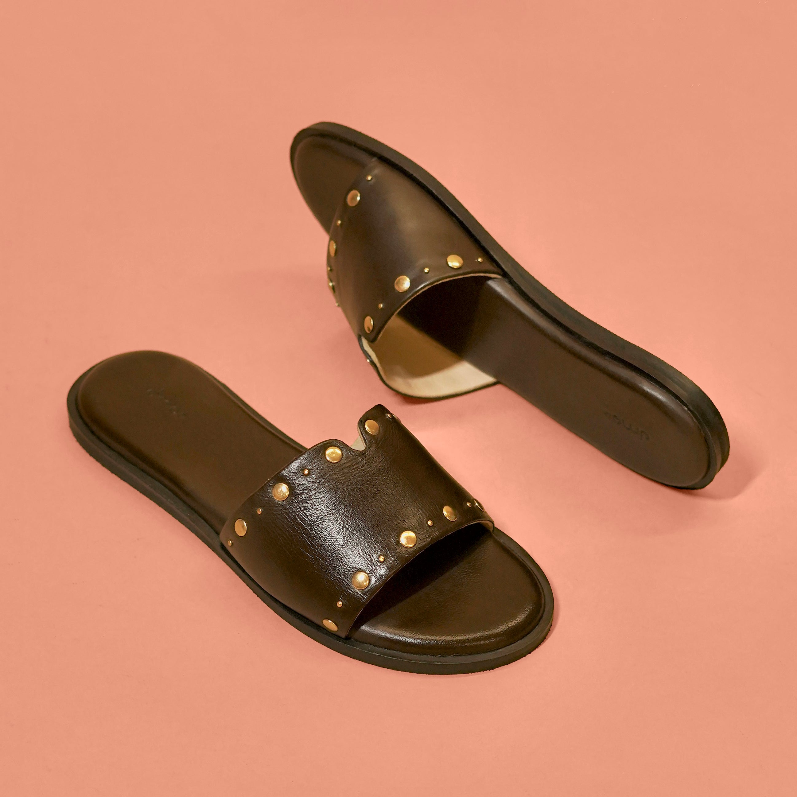 Pelle Ciocco Rivitto – Women’s Dark Brown Leather Slider