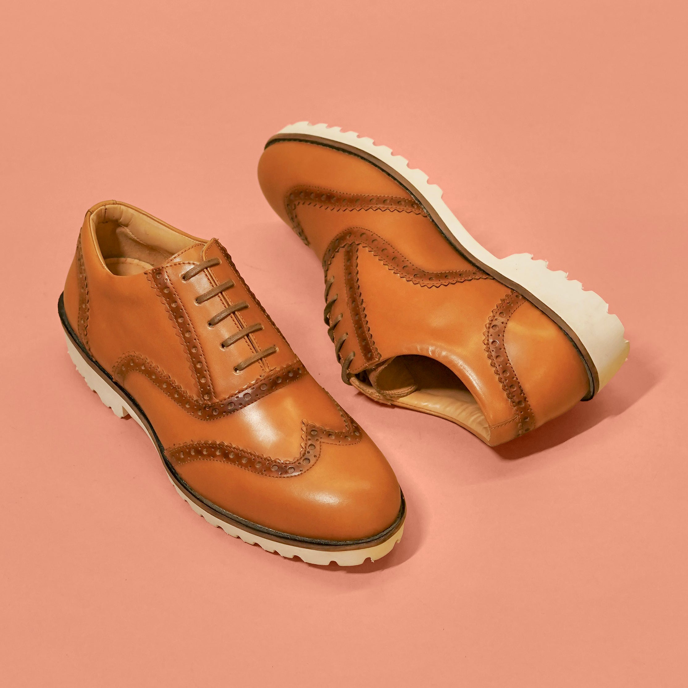 Cuoio – Oxford Style Brogue Shoes for Women with EVA Sole