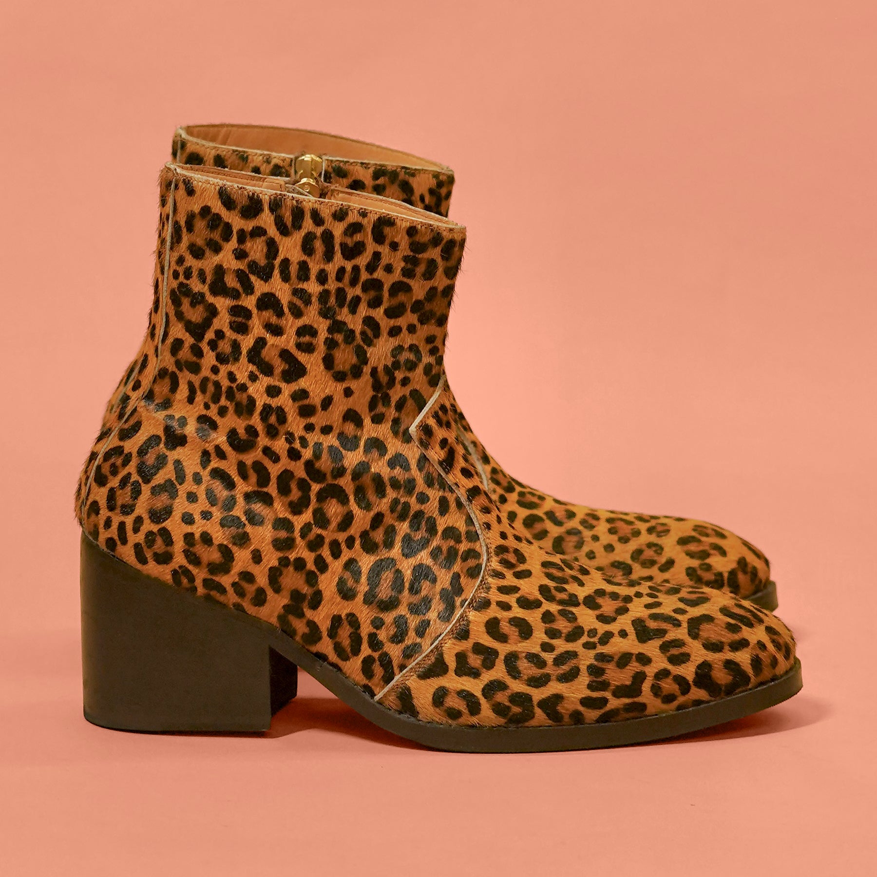 Sprazzo Leopardo – Yellow-Toned Leopard Print Hair-On Leather Boots
