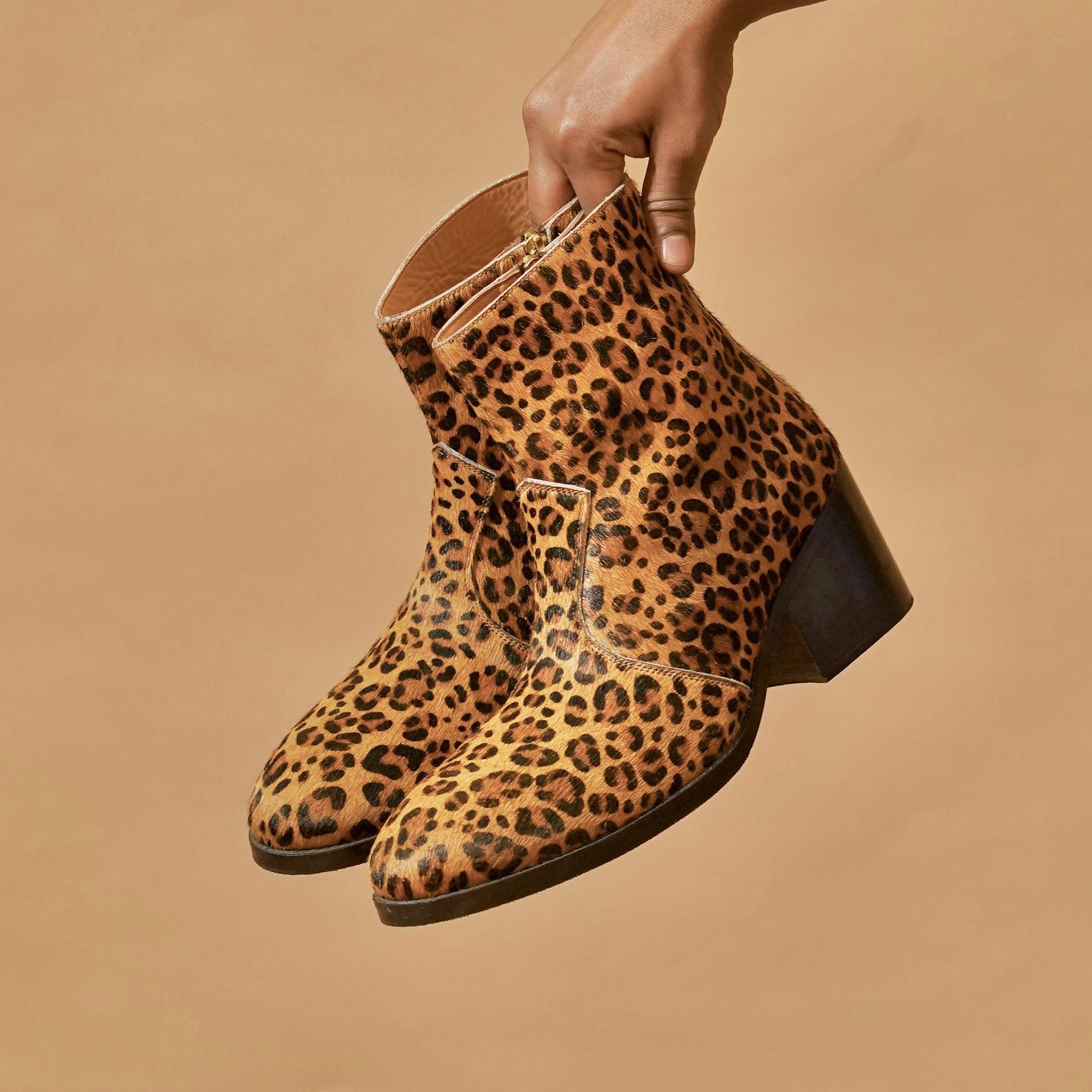 Sprazzo Leopardo – Yellow-Toned Leopard Print Hair-On Leather Boots