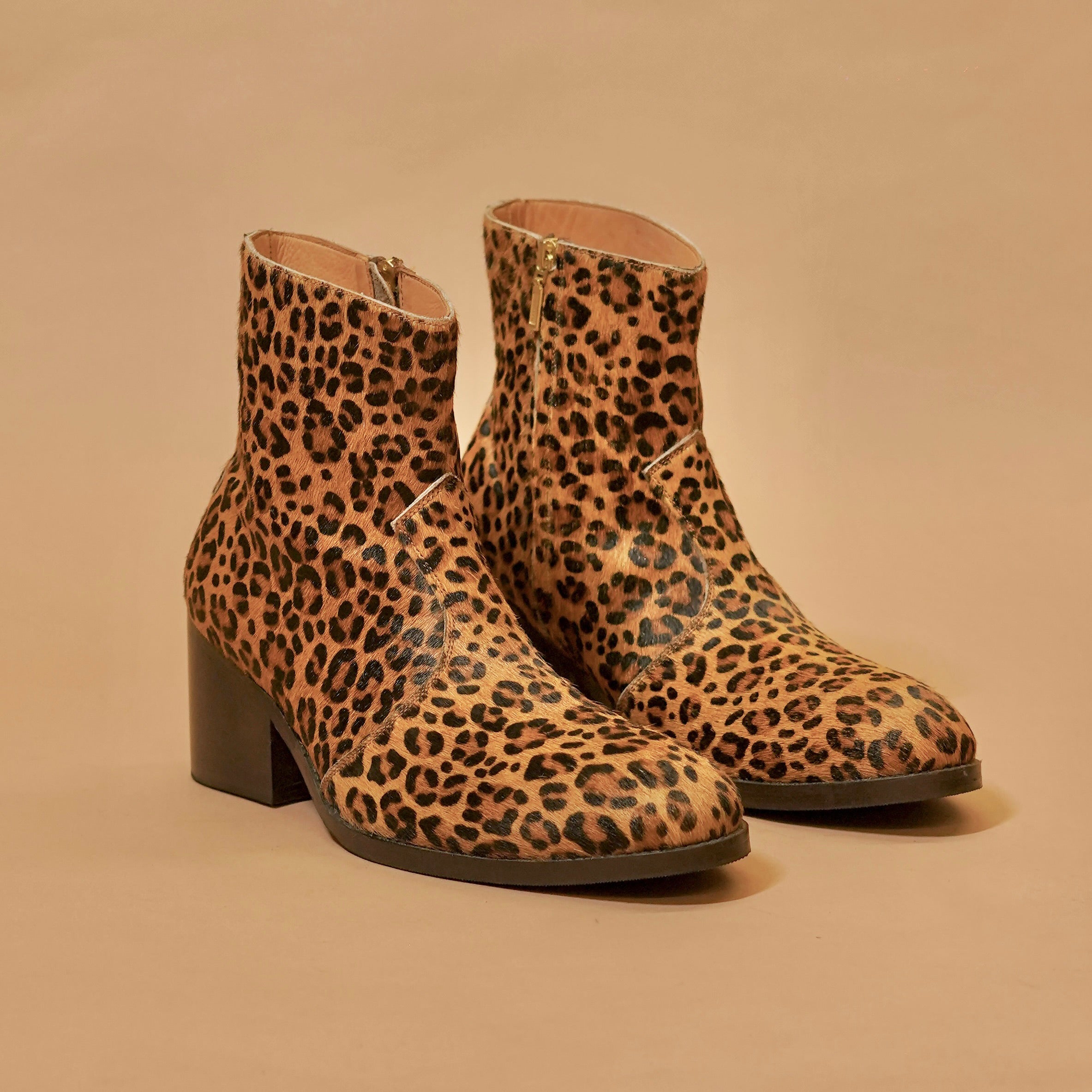 Sprazzo Leopardo – Yellow-Toned Leopard Print Hair-On Leather Boots