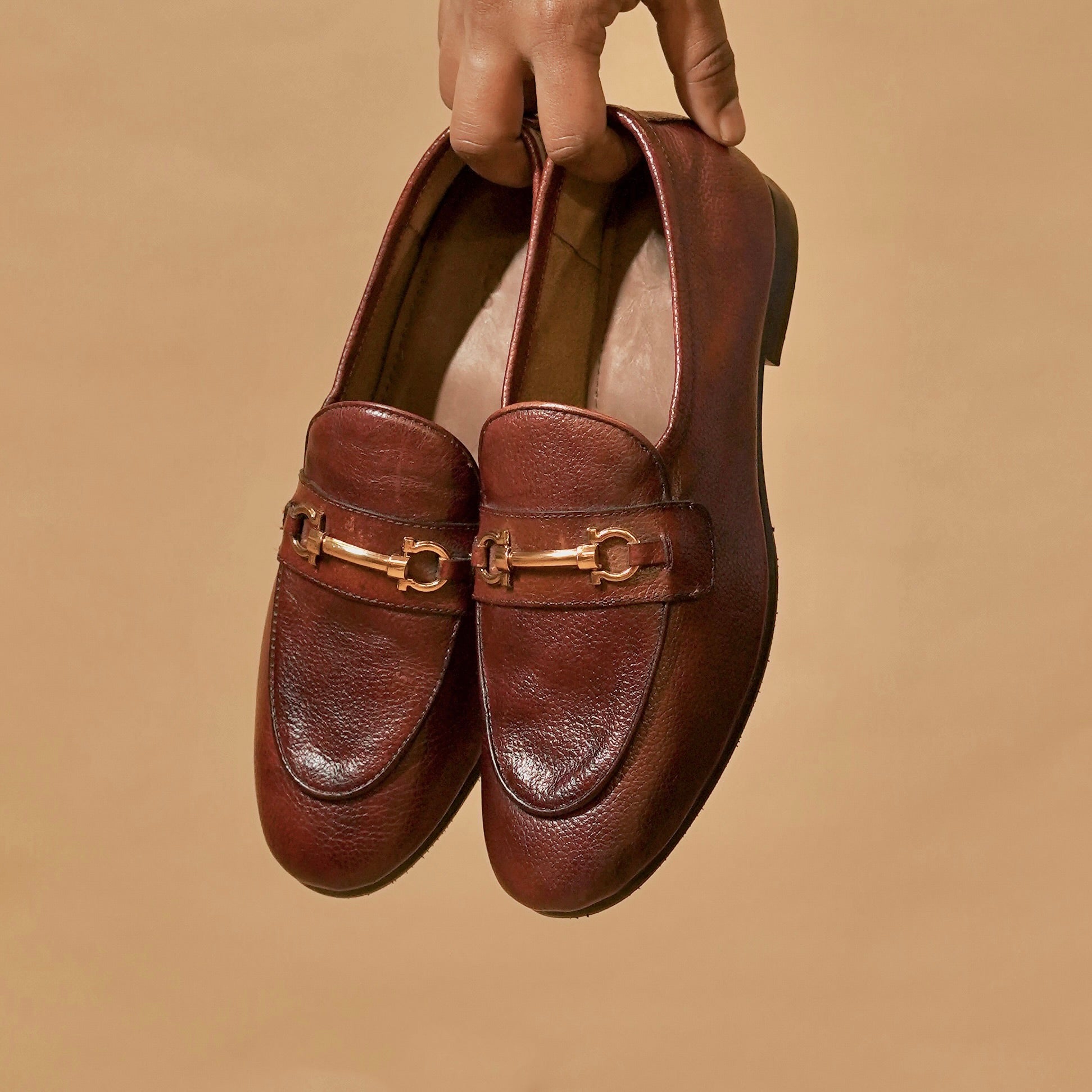 Flexo Bruno Oro – Brown Ultra-Flex Loafers with Golden Horse bit