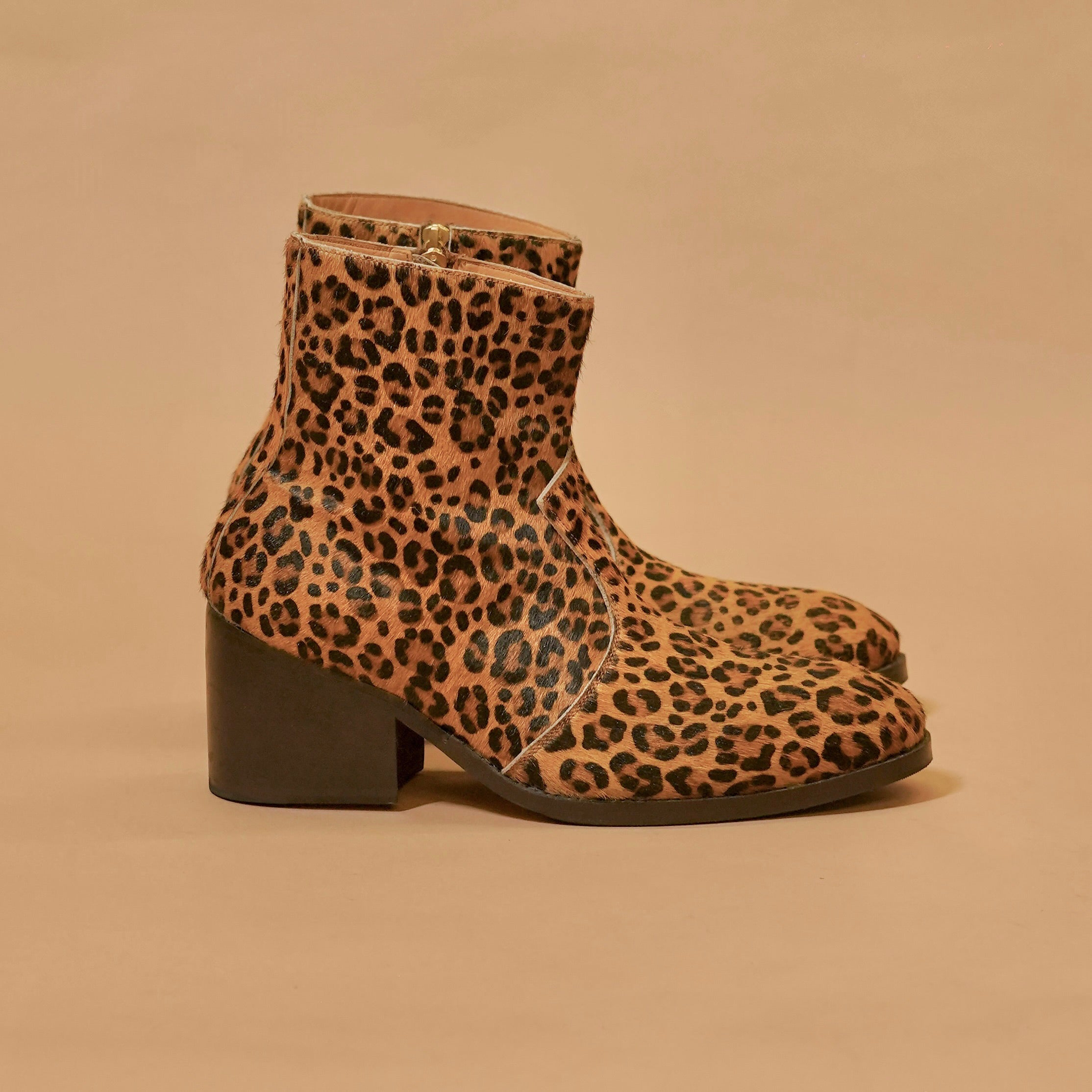 Sprazzo Leopardo – Yellow-Toned Leopard Print Hair-On Leather Boots