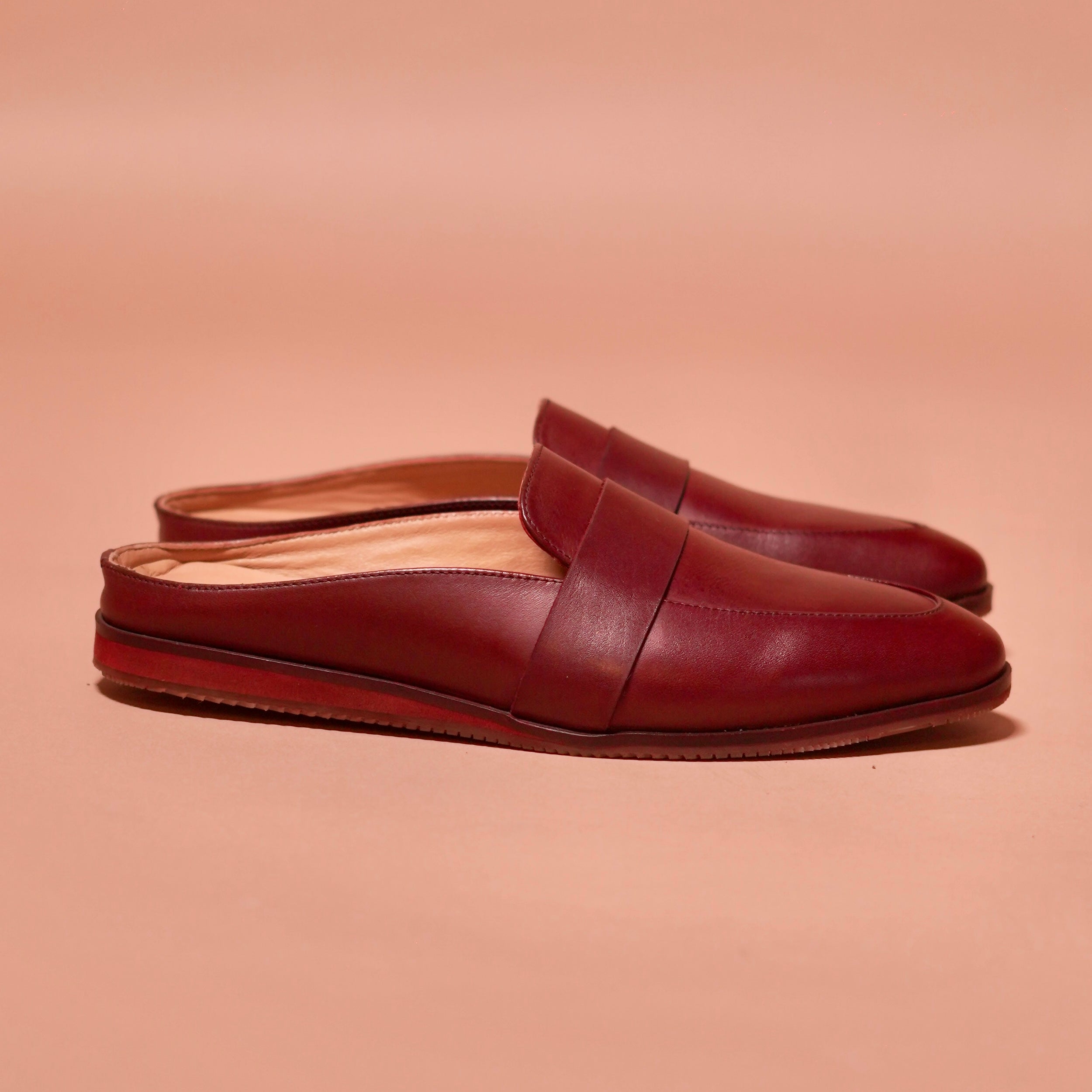 Side view of Hoffler Chocro showcasing its rich dark brown leather